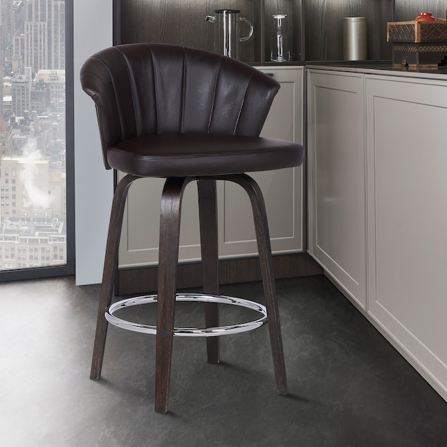 Upholstered Swivel Bar Stool, Counter Height Bar Stools With Short Back