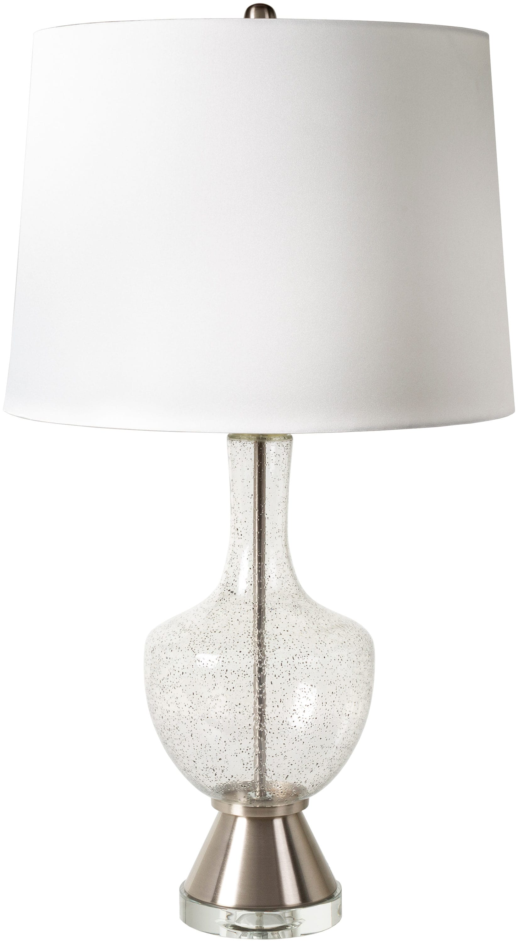 Surya PSF-001 Pinsonfork 34-in Silver 3-way Table Lamp with Linen Shade