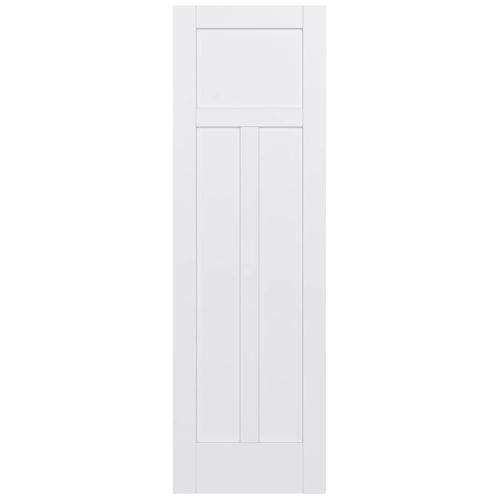 JELD-WEN LOWOLJW221100212 MODA Shaker 28-in x 96-in Primed 3-panel craftsman Smooth Solid core Primed MDF Slab Door