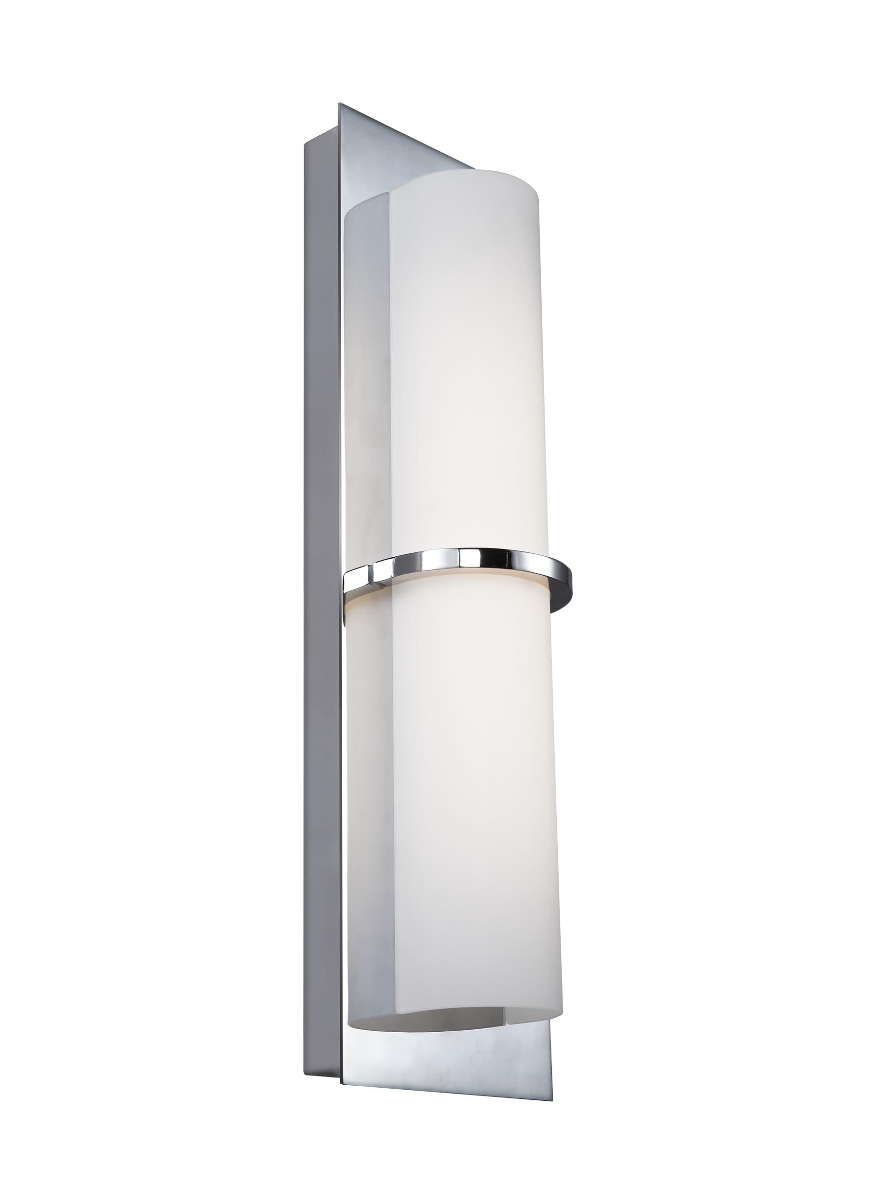 Generation Lighting WB1851CH-L1 Cynder 5.25-in W 1 -Light Chrome Integrated LED Wall Sconce