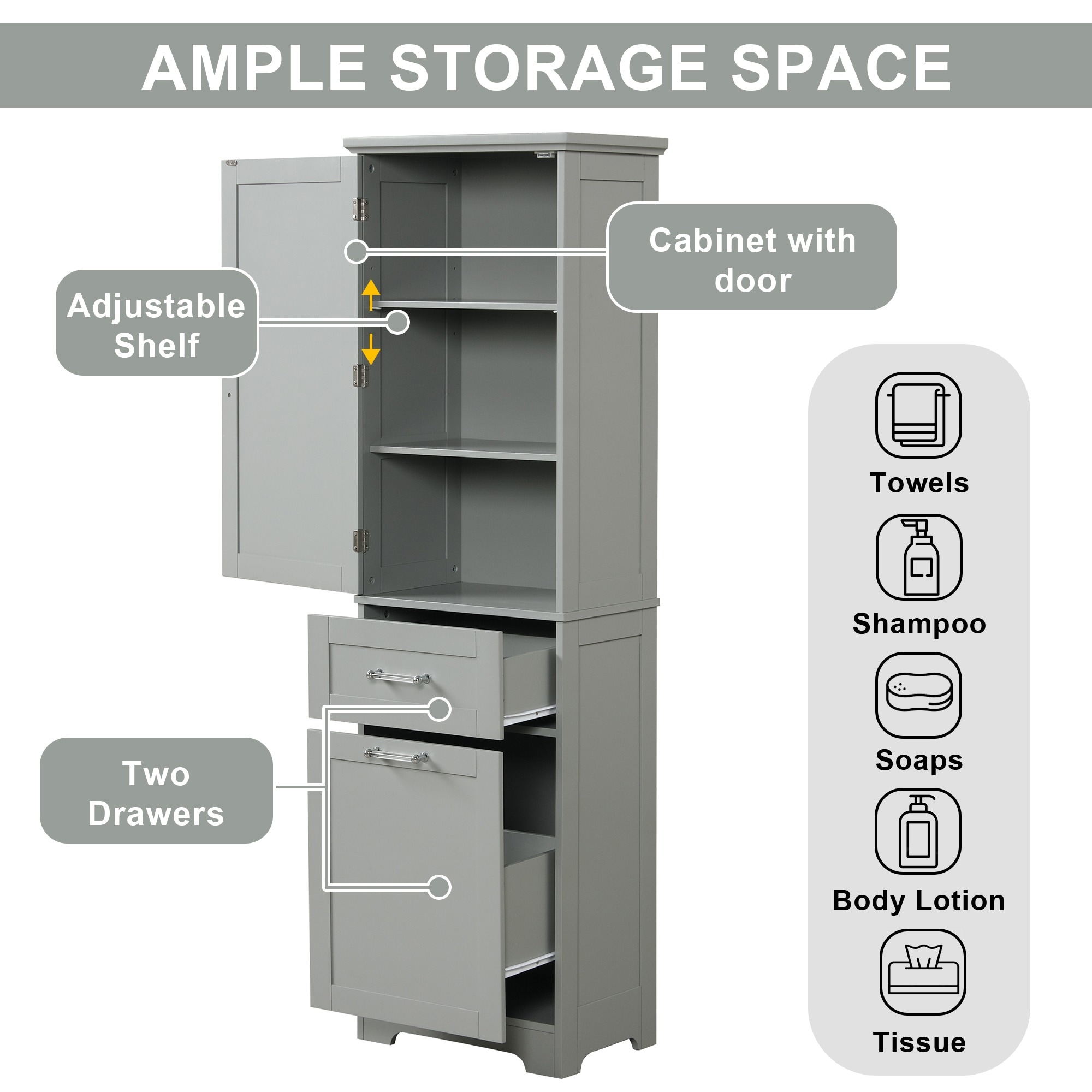 HyperDrop Cart ZW-N725P206895E Linen-Cabinets - View #5