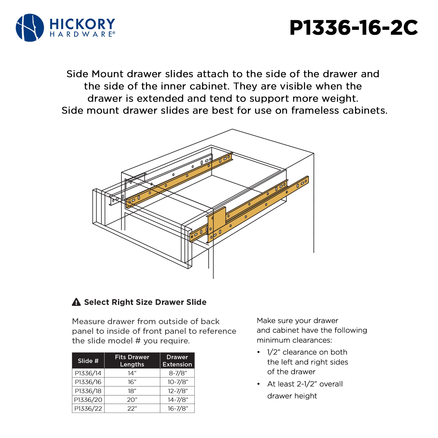Hickory Hardware P1336/16-2C Drawer-Slides - View #5