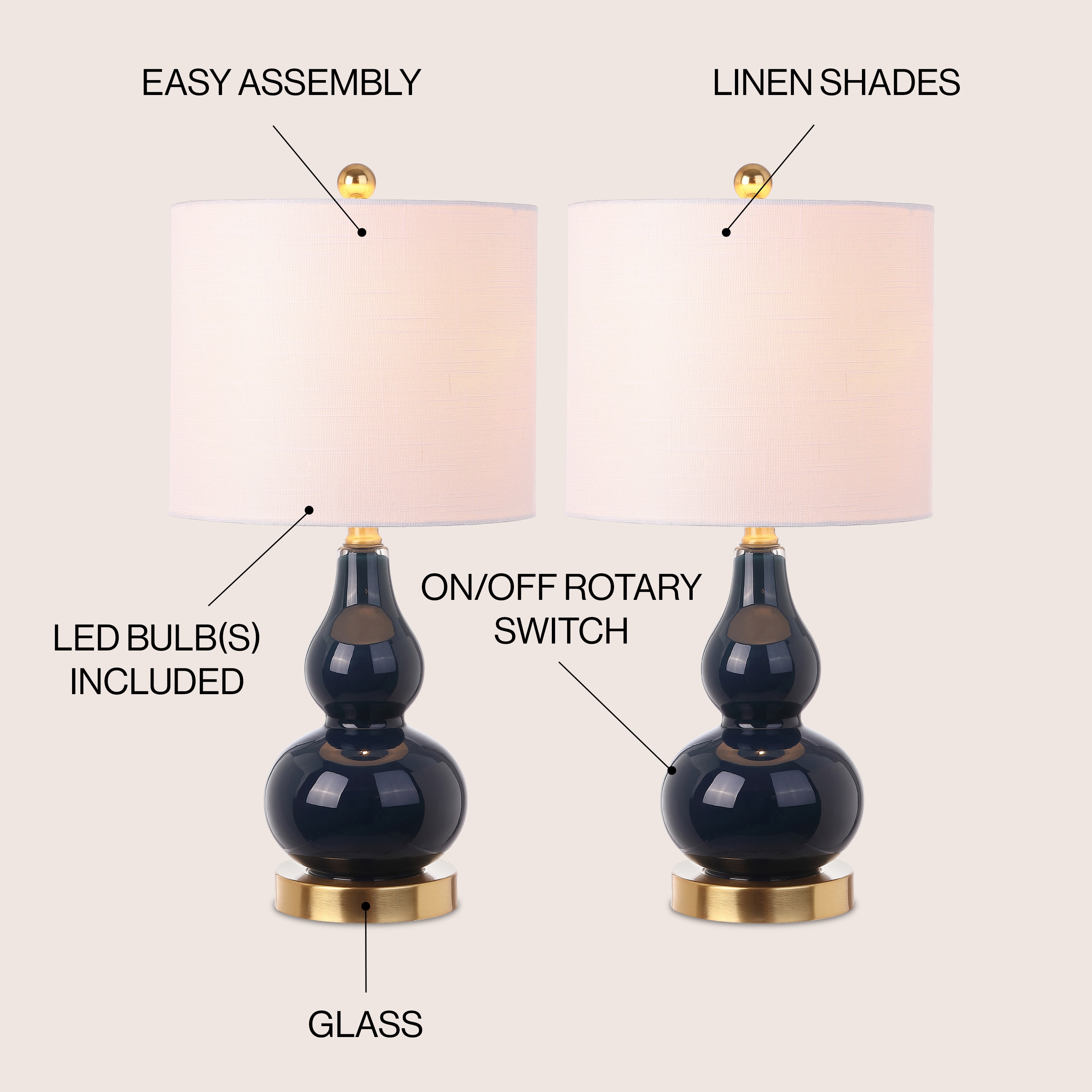 JONATHAN  Y JYL1028F-SET2 Table-Lamps - View #3