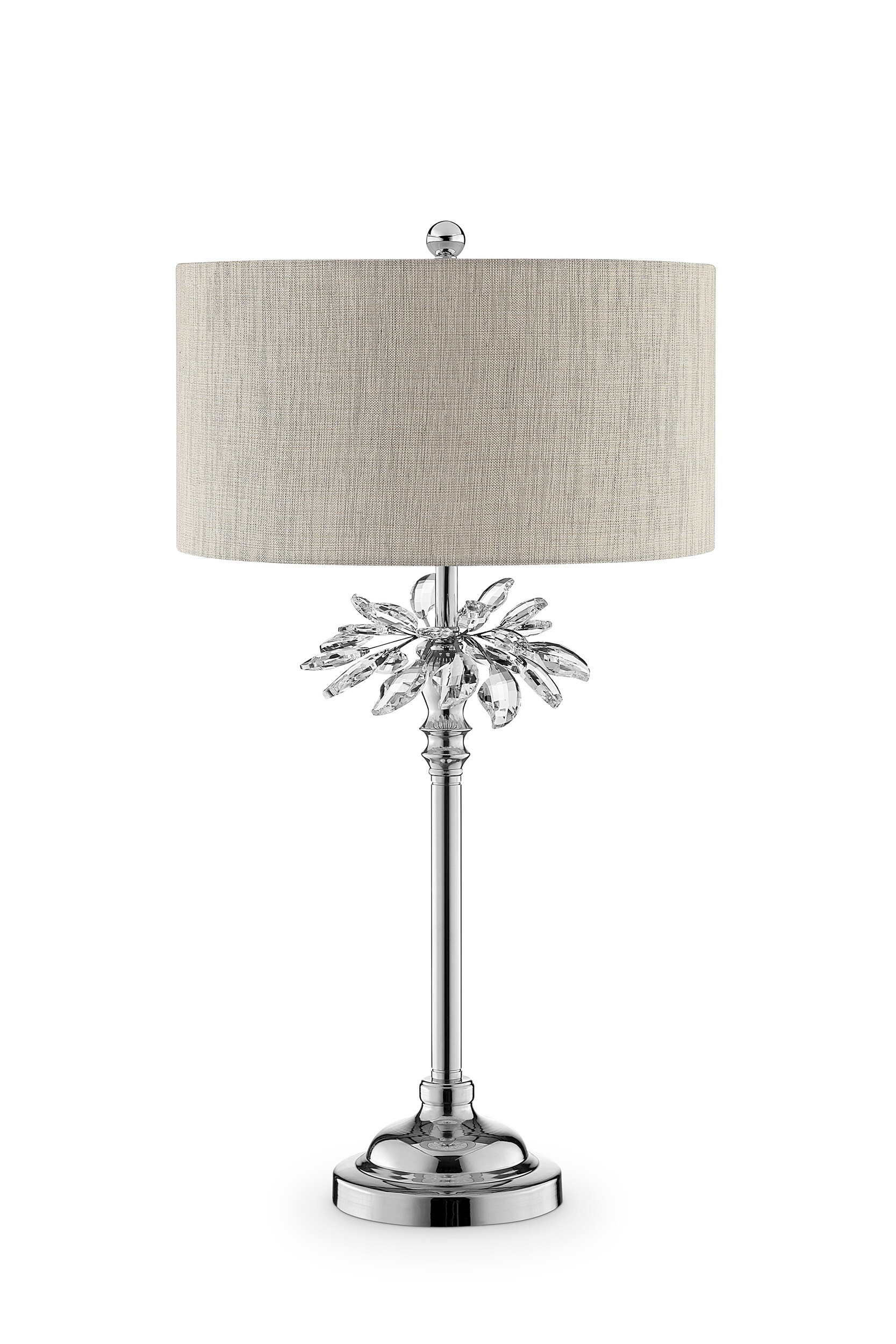 Silver Aluminum Flower Vase Design Table Lamp Floor Light Floral & Crystal Ends 