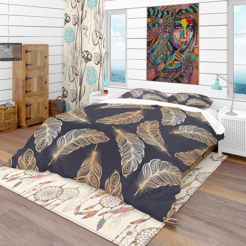 Designart BED18832-Q 3-Piece Black Queen Duvet Cover Set
