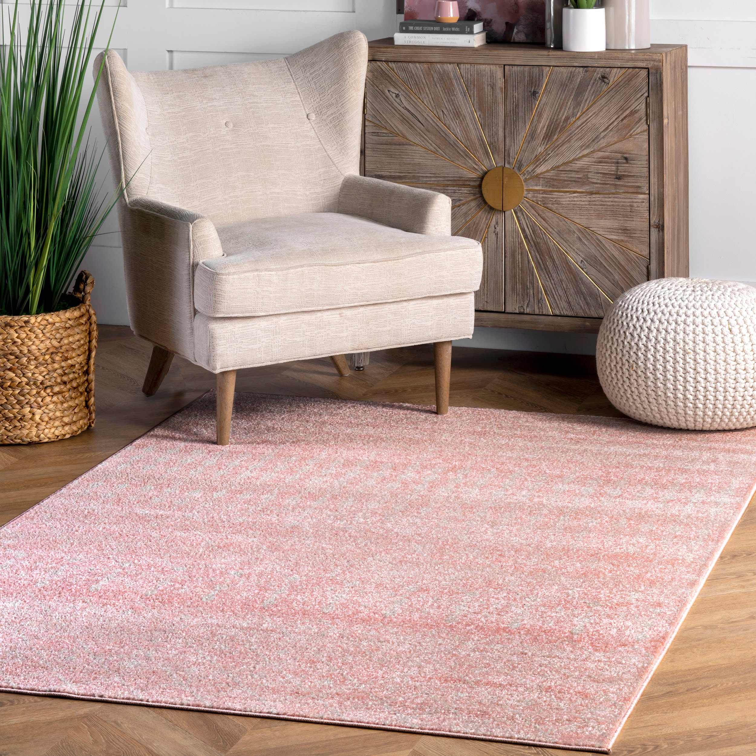 nuLOOM RZBD16H-203 Blythe 2 x 3 (ft) Loomed Polypropylene Pink Rectangular Indoor Trellis Area rug