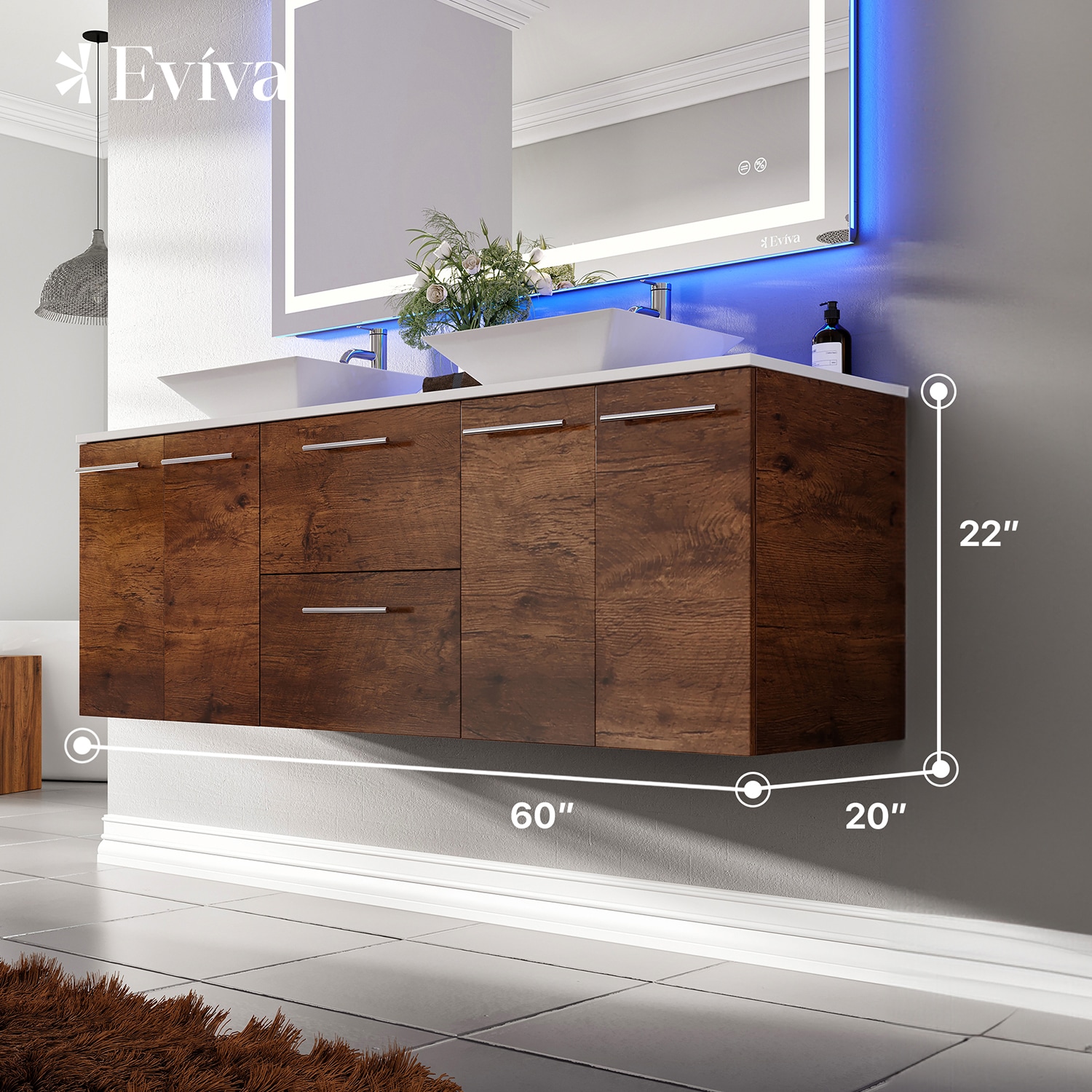 Eviva EVVN401-60RSWD Bath-Vanity-Combo - View #2