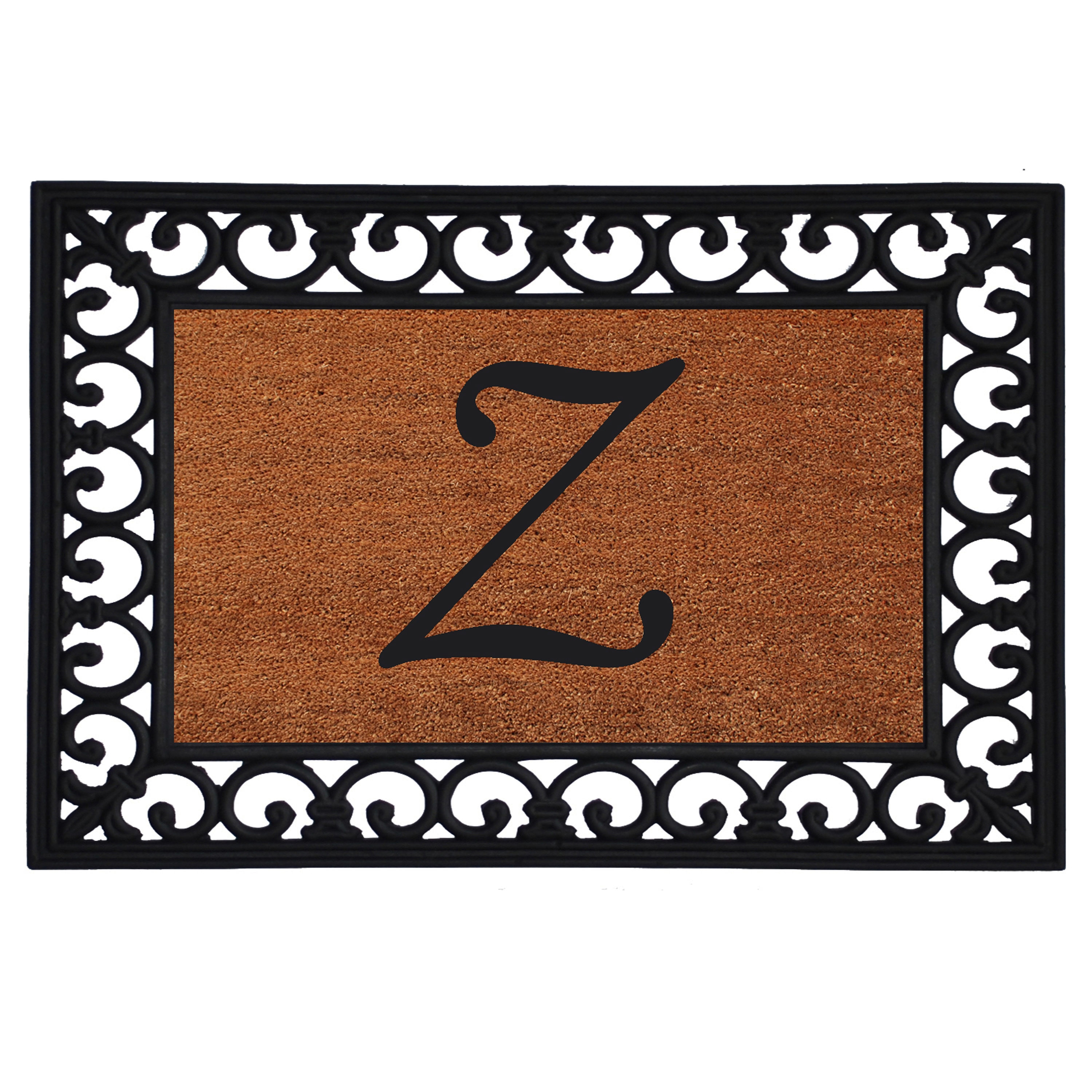 Callowaymills 180041925Z 19-in x 25-in Natural/Black Coir/Rubber Non-Slip Grip Indoor or outdoor Decorative Door Mat