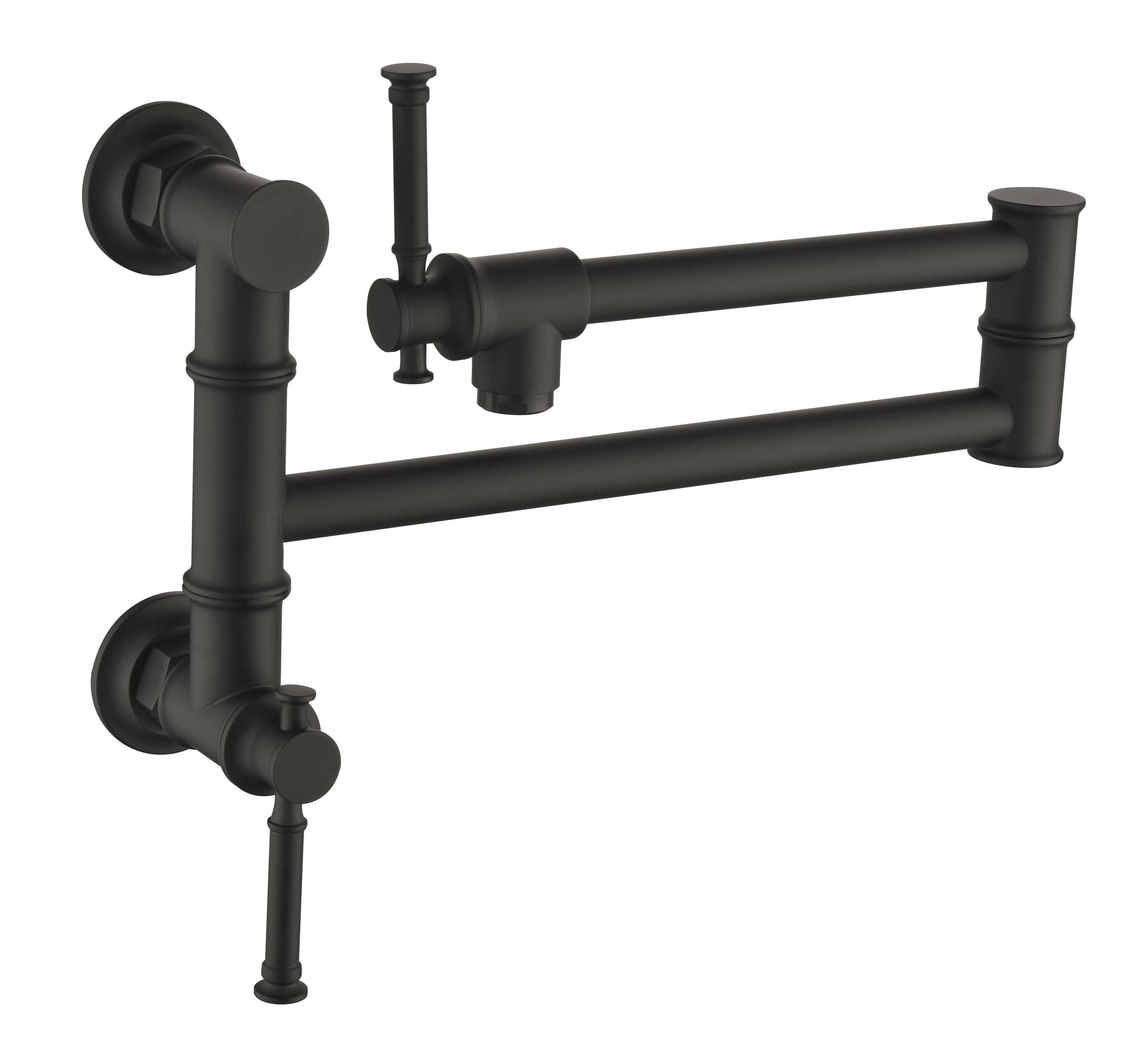 Tahanbath Wall mounted Pot Filler Faucet Modern Brass Pot Filler Two Attachment Wall Mount Folding Kitchen Pot Filler Swing Arm