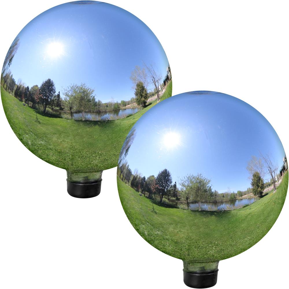 Sunnydaze Decor ZIB-938-2PK Diameter Stainless Steel Blown Glass Gazing Ball