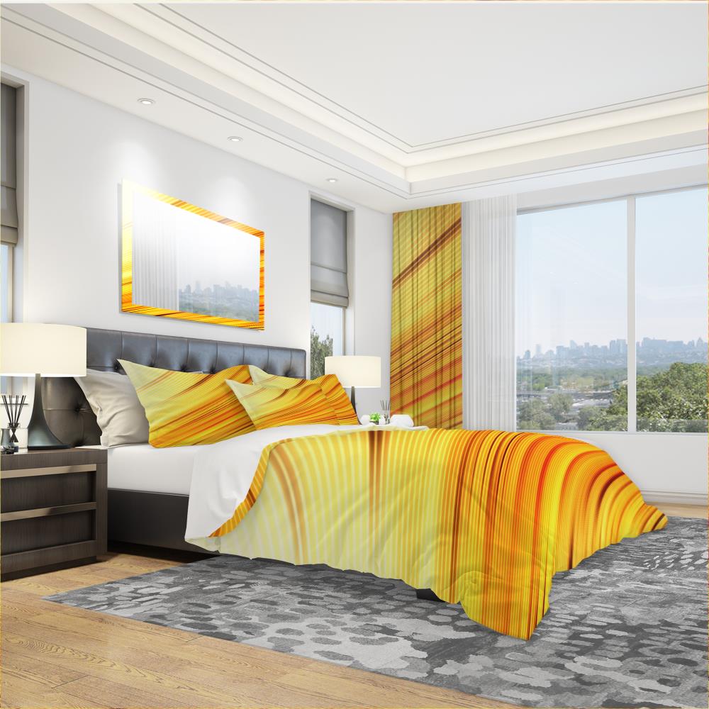 Designart BED3091-Q 3 -Piece Yellow Queen Duvet cover Set