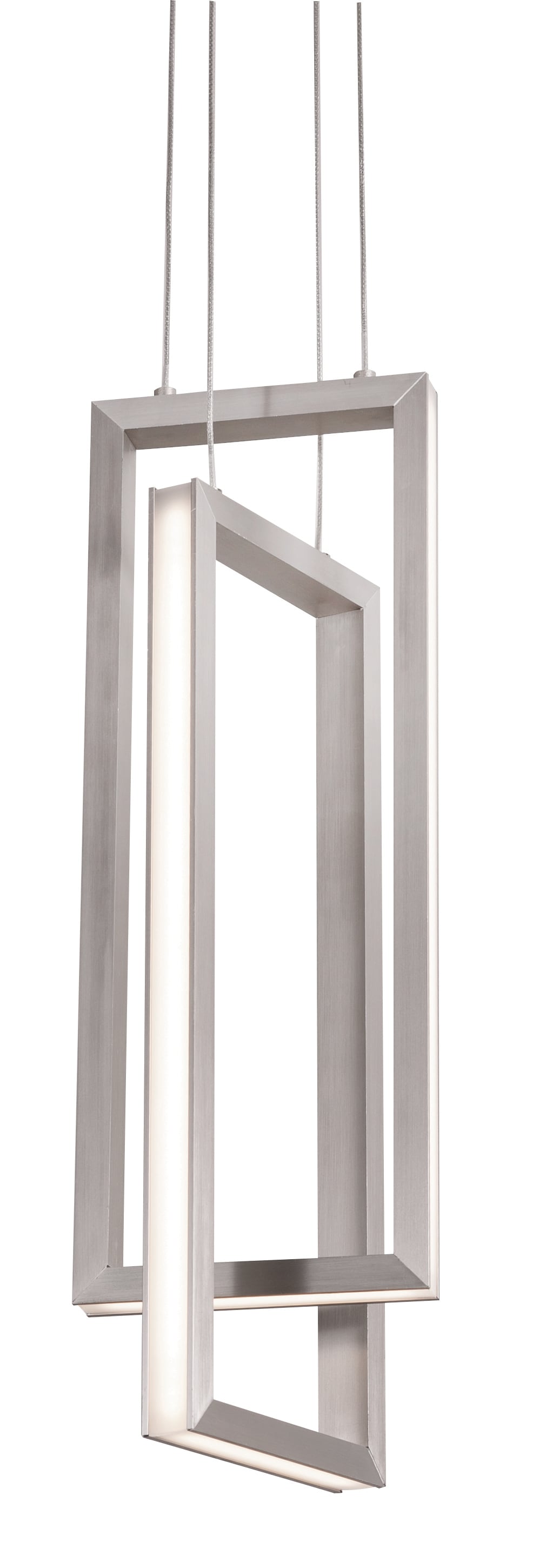 AFX COLP06L30D1SN Cole 2 -Light Satin Nickel Transitional Square Large Hanging Pendant light