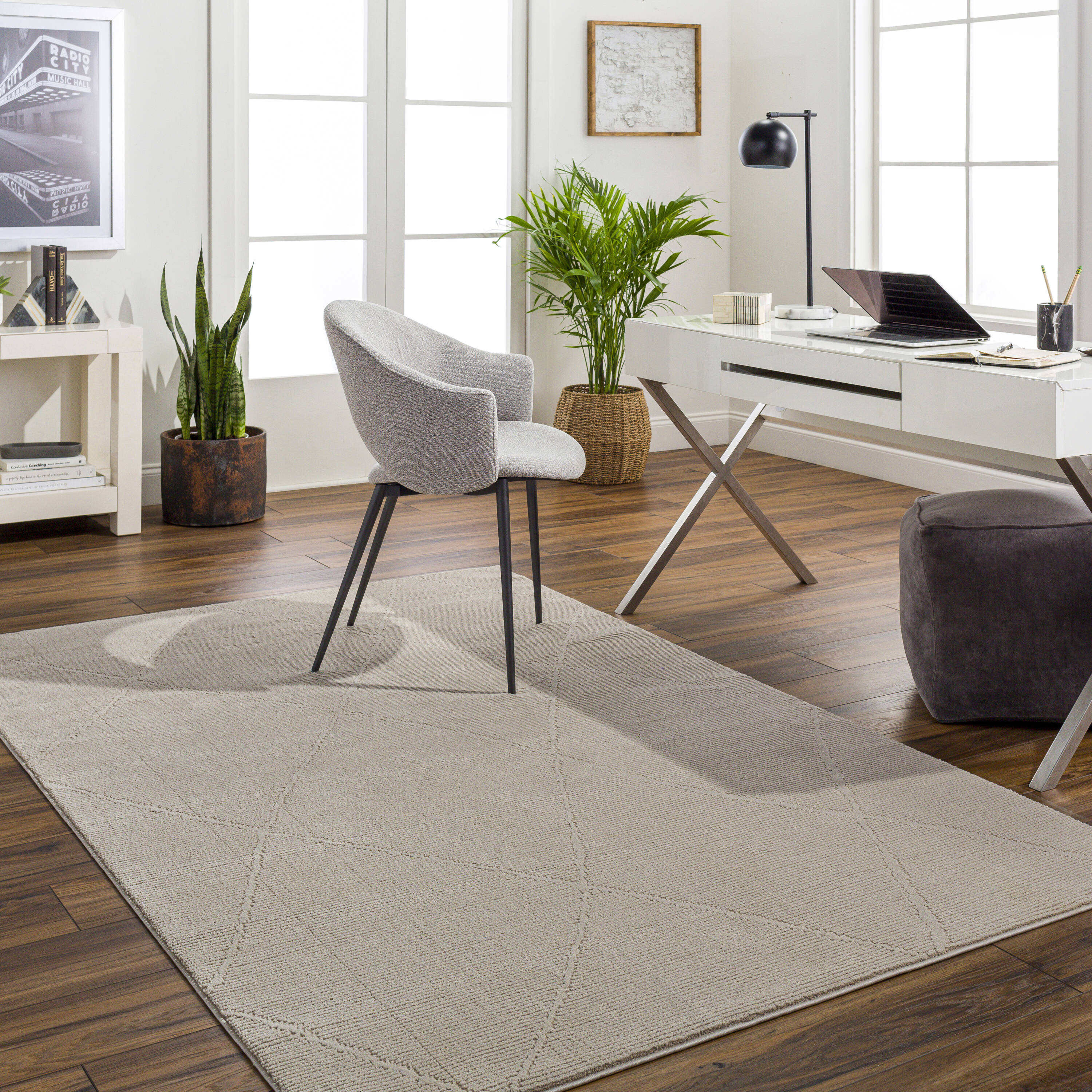 Livabliss ALD2301-2345 Alder 2 x 4 (ft) Loomed Polyester Taupe Rectangular Indoor Geometric Bohemian/Eclectic Machine washable Area rug