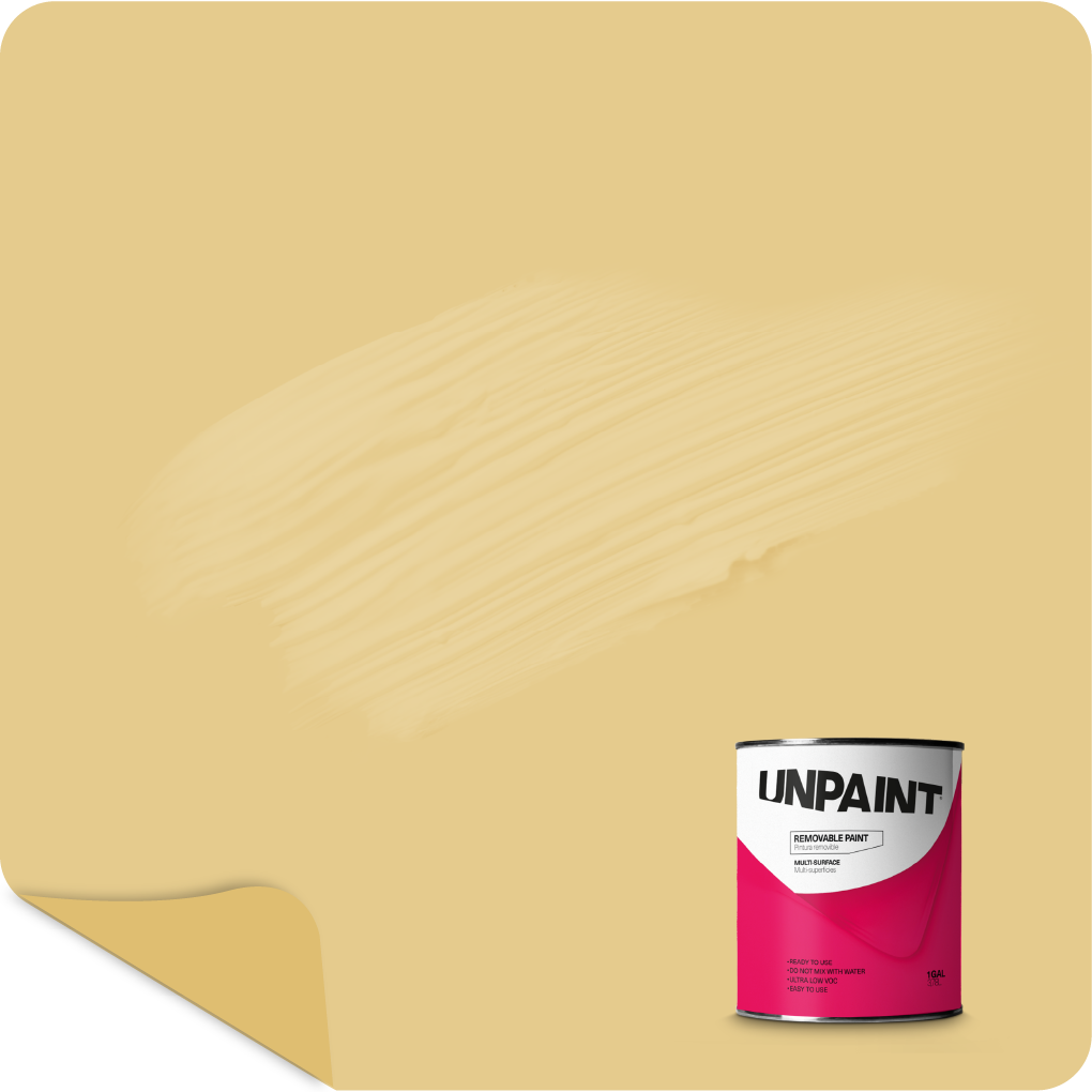 UNPAINT #E5CB8D Matte Yellow Canary Corn Water-based Interior Paint ( 1-quart )