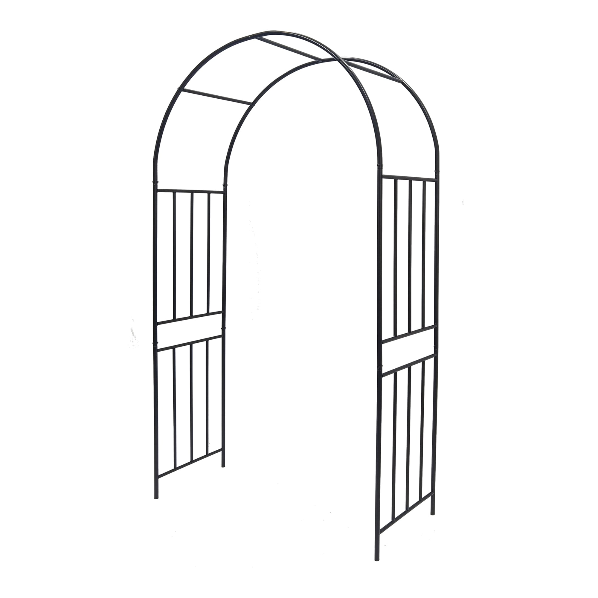 JJJ CRXF5JPC17R Metal Garden Arch 42.24-in W x 85.83-in H Black Iron Garden Trellis For Climbing Plants For Cucumbers For Roses For Tomatoes