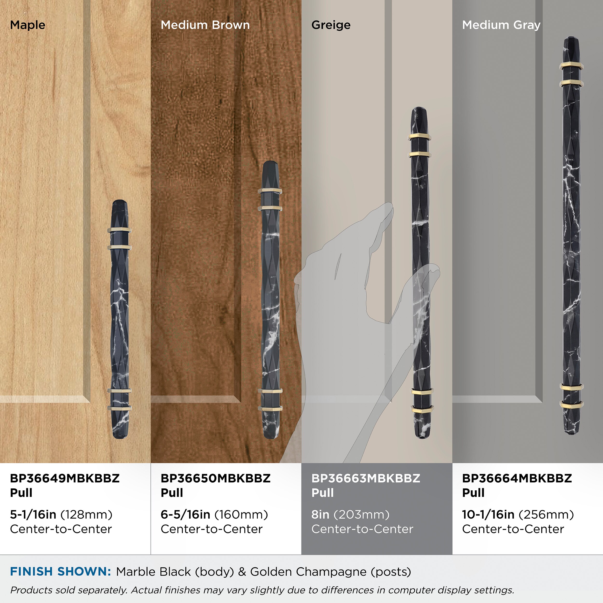 Amerock BP36663MBKBBZ Cabinet-Pulls - View #4