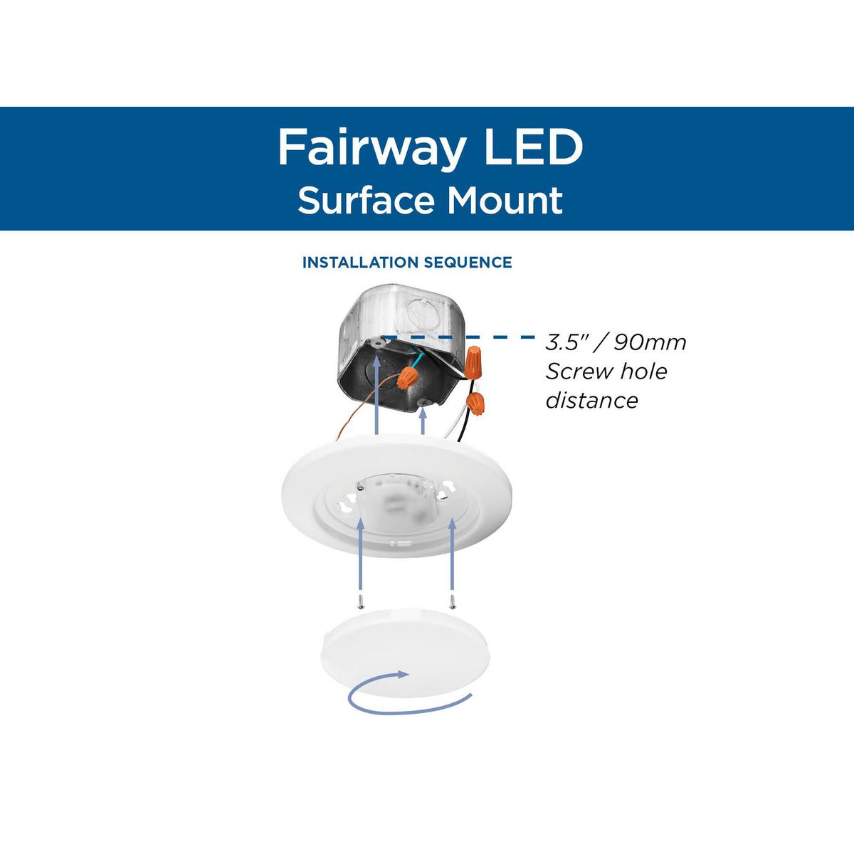 Fairway 7" White LED Indoor/Outdoor Surface Mount Light