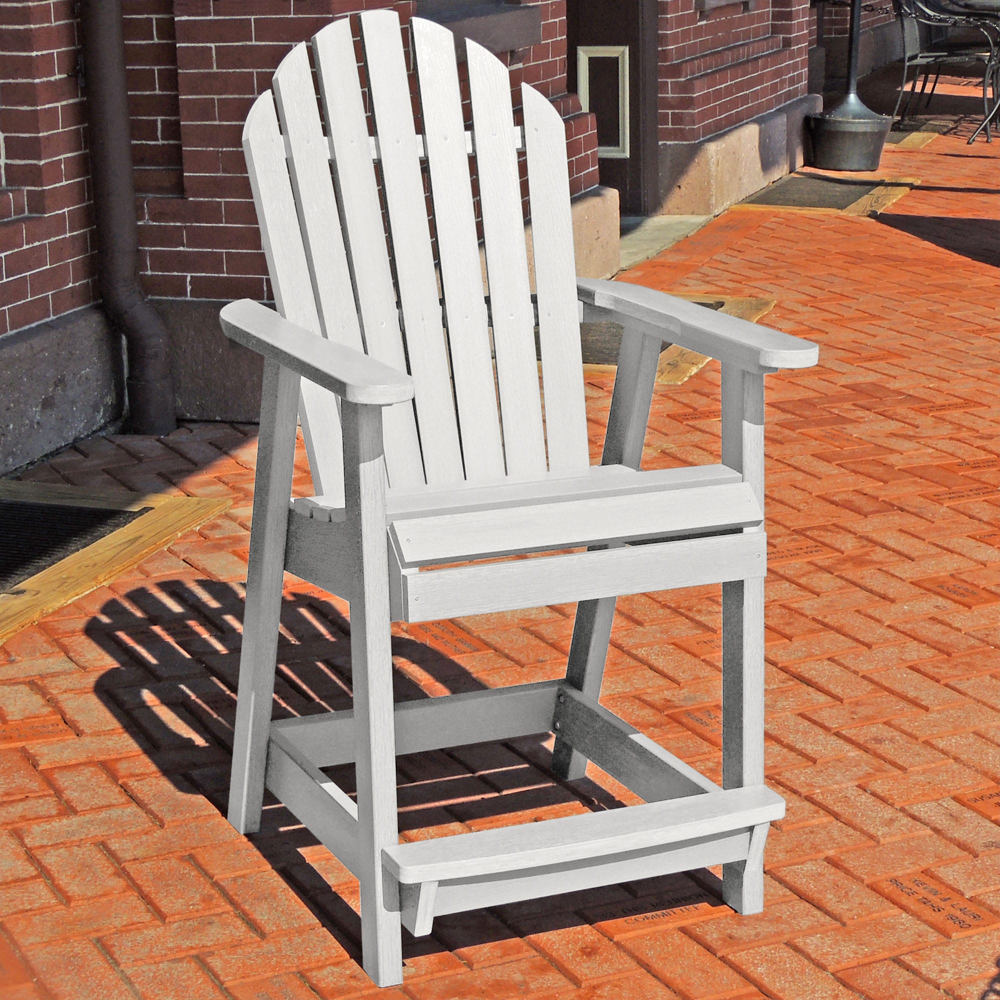 highwood CM-CHRSQC2-WHE Sequoia Professional White Poly-lumber Frame Stationary Adirondack Chair with Slat Seat