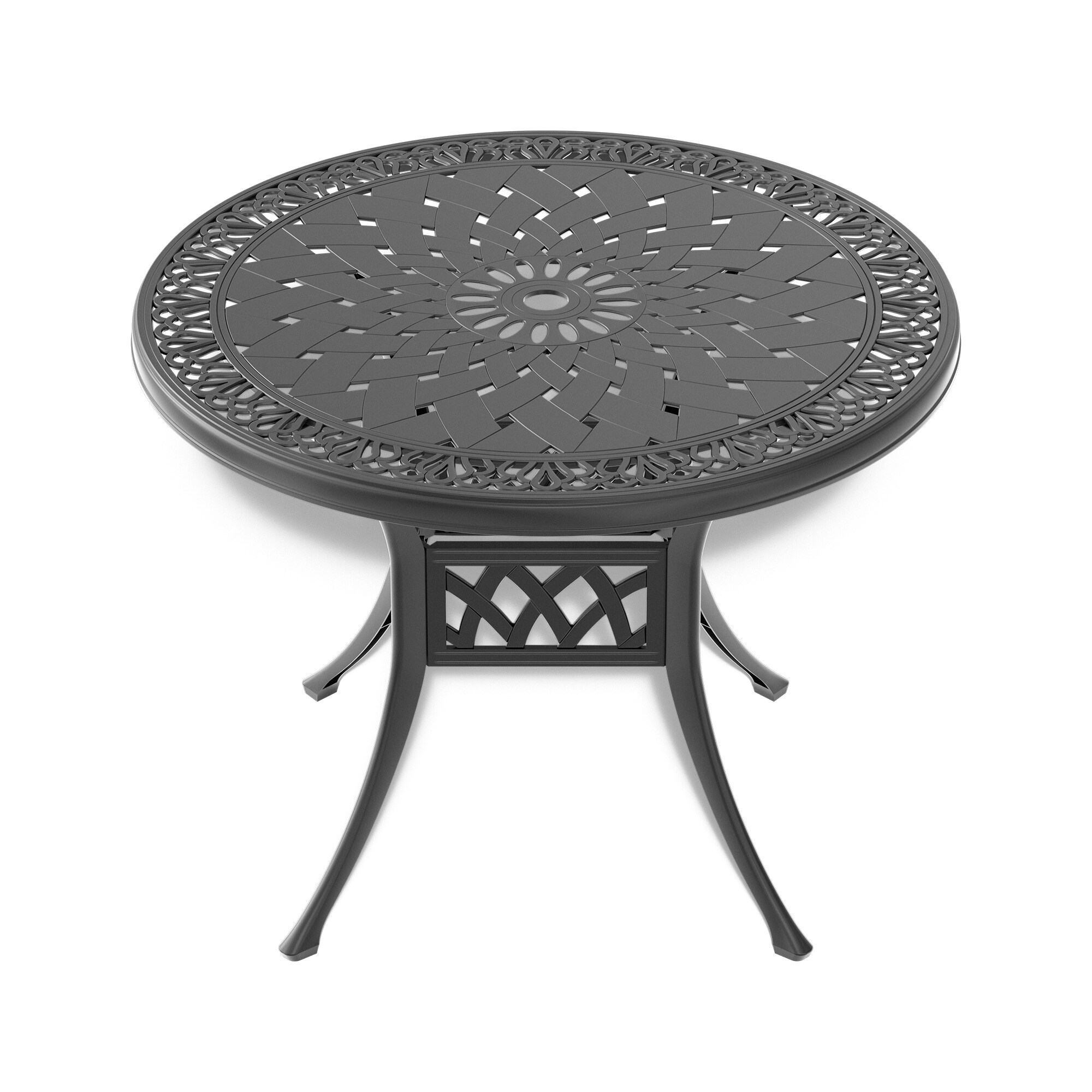 CESICIA W225-OPS-159 Patio Table Round Outdoor Dining 35.43-in W x 35.43-in L with Umbrella Hole