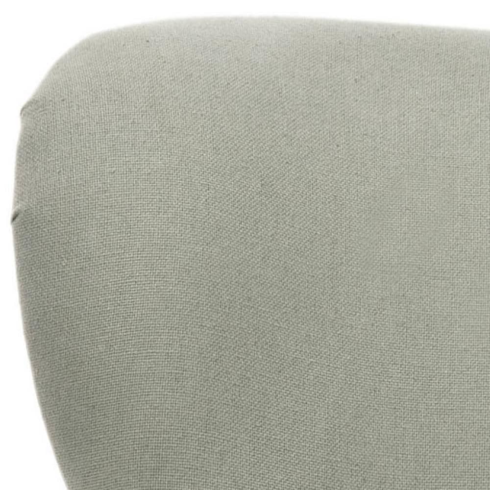 Seamist Gray Linen Upholstered Accent Chair with Birch Legs