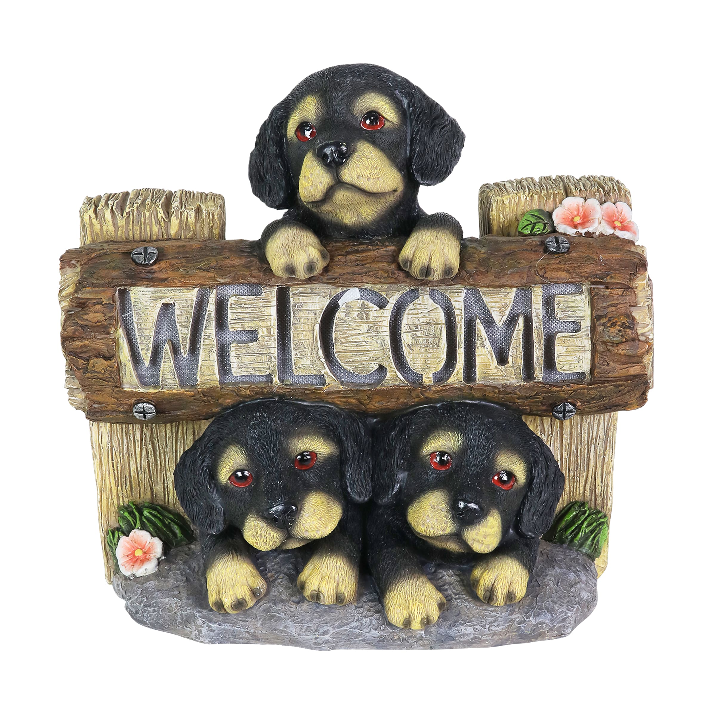 Exhart 71429-RS 9.84-in H x 10.35-in W Dog Garden Statue