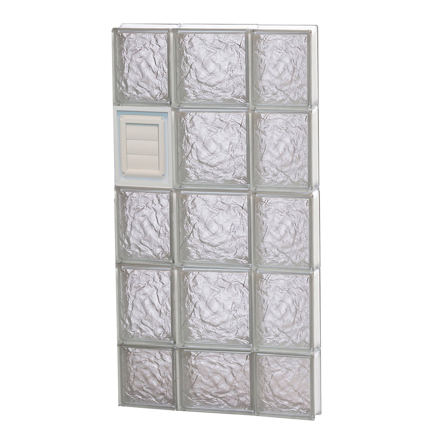 REDI2SET D2038IS Ice Glass 19-1/4-in x 36-3/4-in Frameless Replacement Dryer vent Glass Block Window