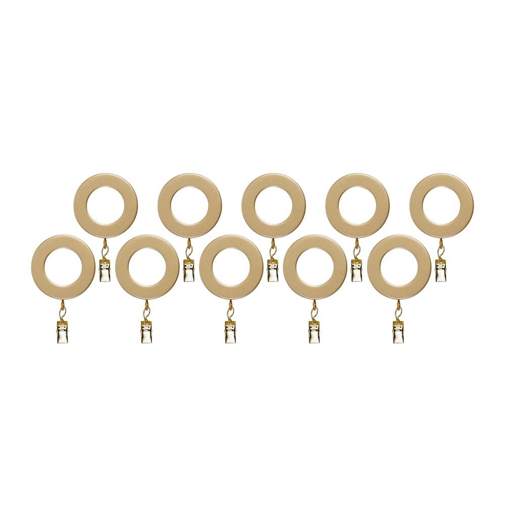 The Haven Collection R77847.BBZ  10 -Pack 0.067-Inches Satin Brass Steel Curtain ring with clip