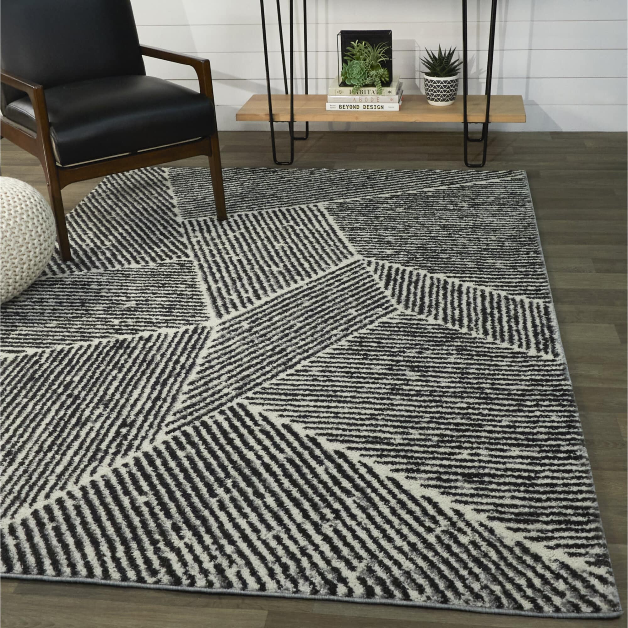 Gray Cabana Stripe Recycled Yarn Rug 2x3 ft