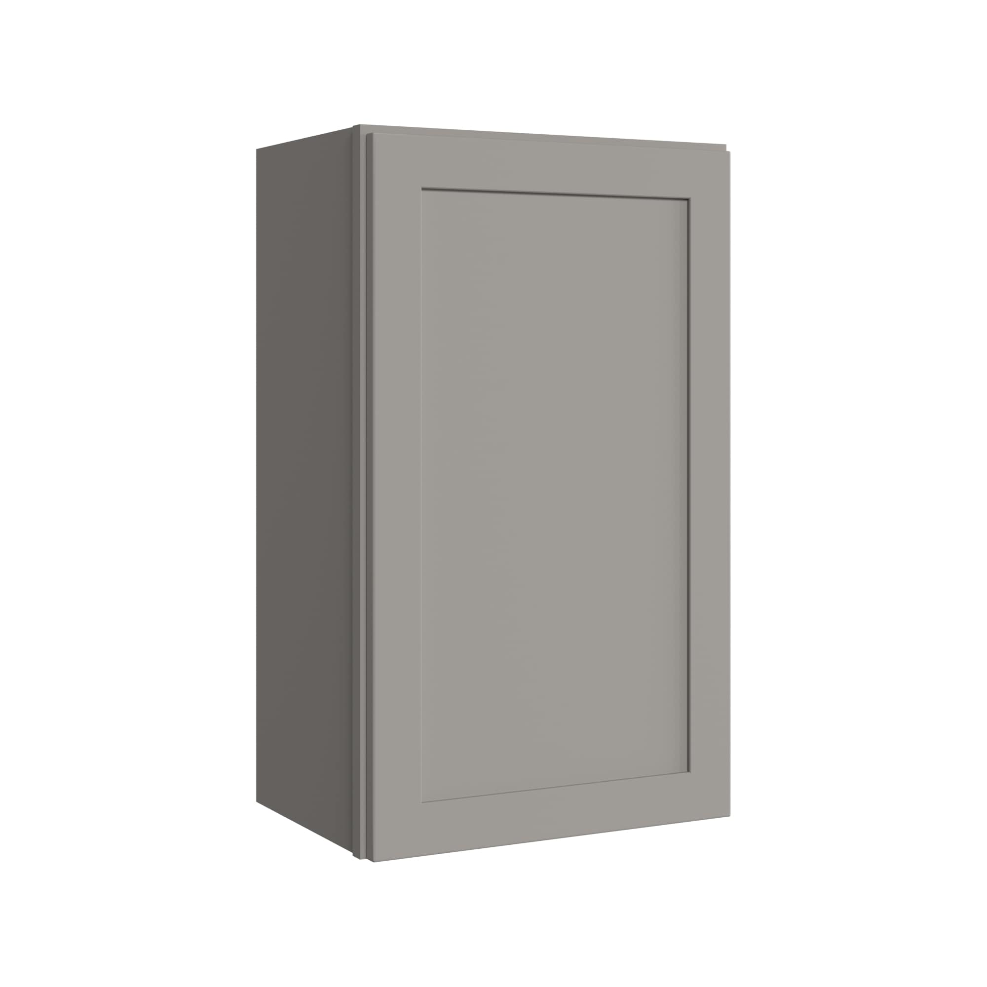 KraftMaid Momentum W1830RG81 Deveron 18-in W x 30-in H x 12-in D Pebble Grey Wall Fully assembled Plywood Cabinet (Recessed Panel Shaker)