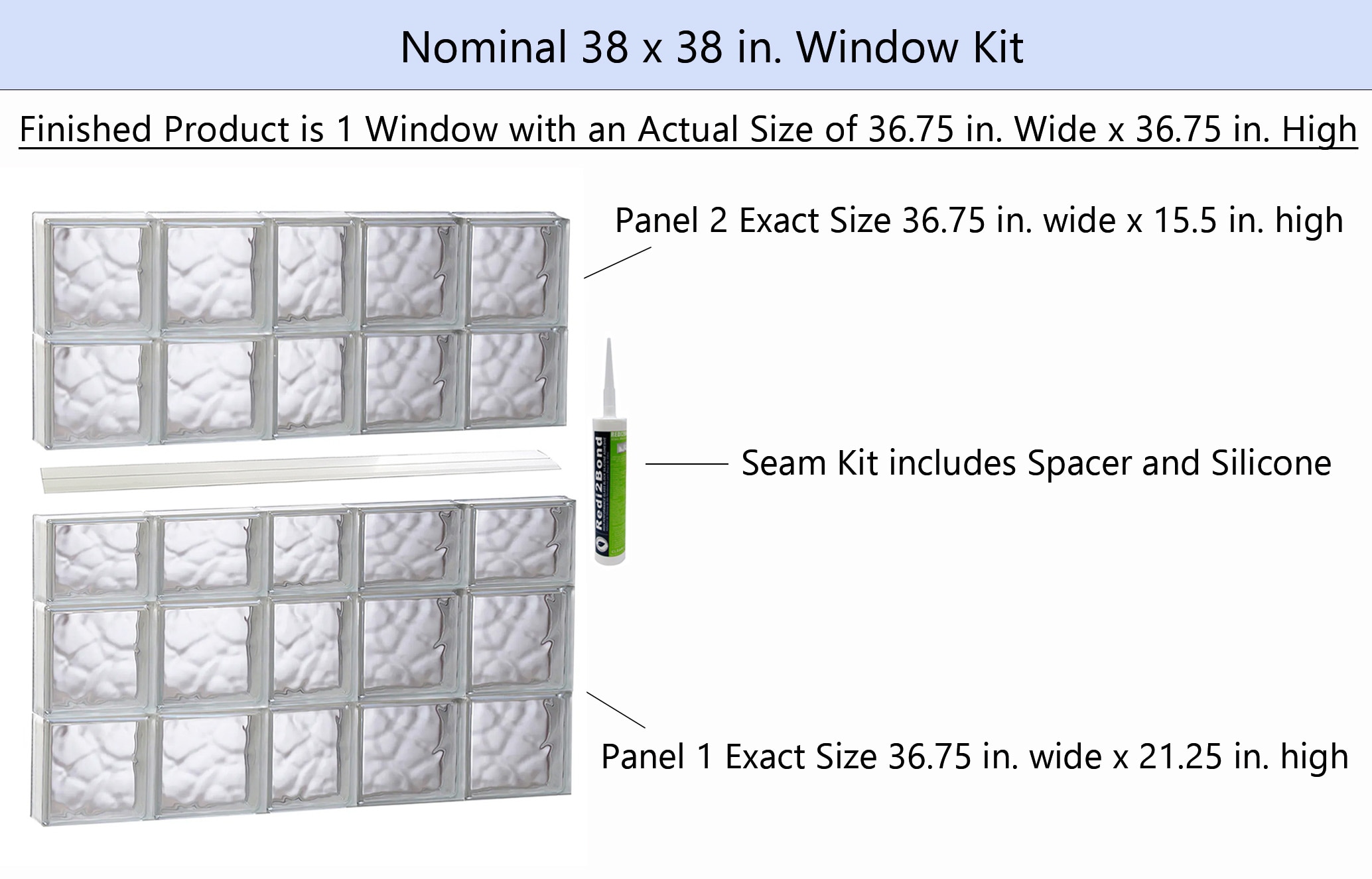 REDI2SET S3838DC Glass-Block-Windows - View #2