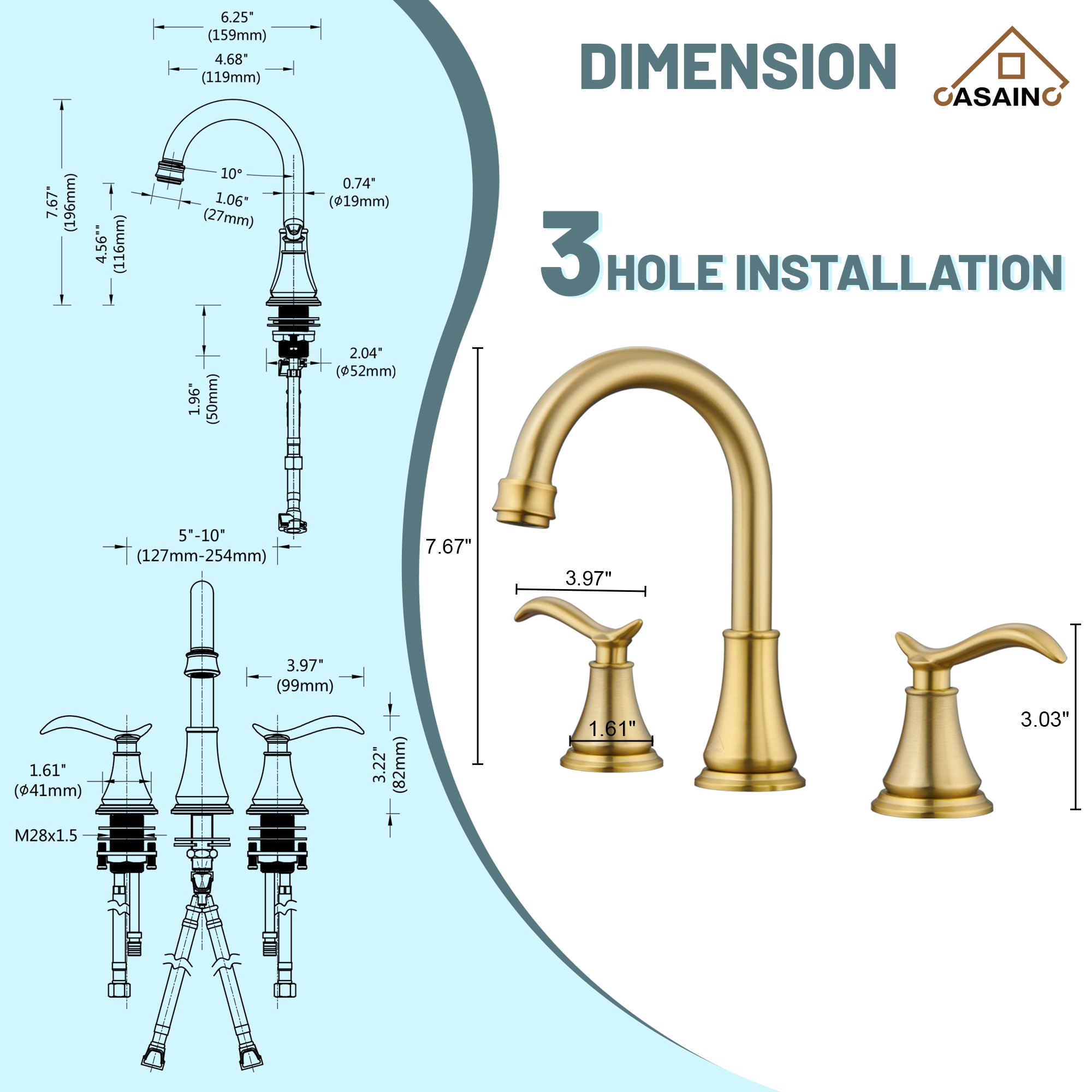 CASAINC RB0738-WE Lavatory-Faucets - View #9