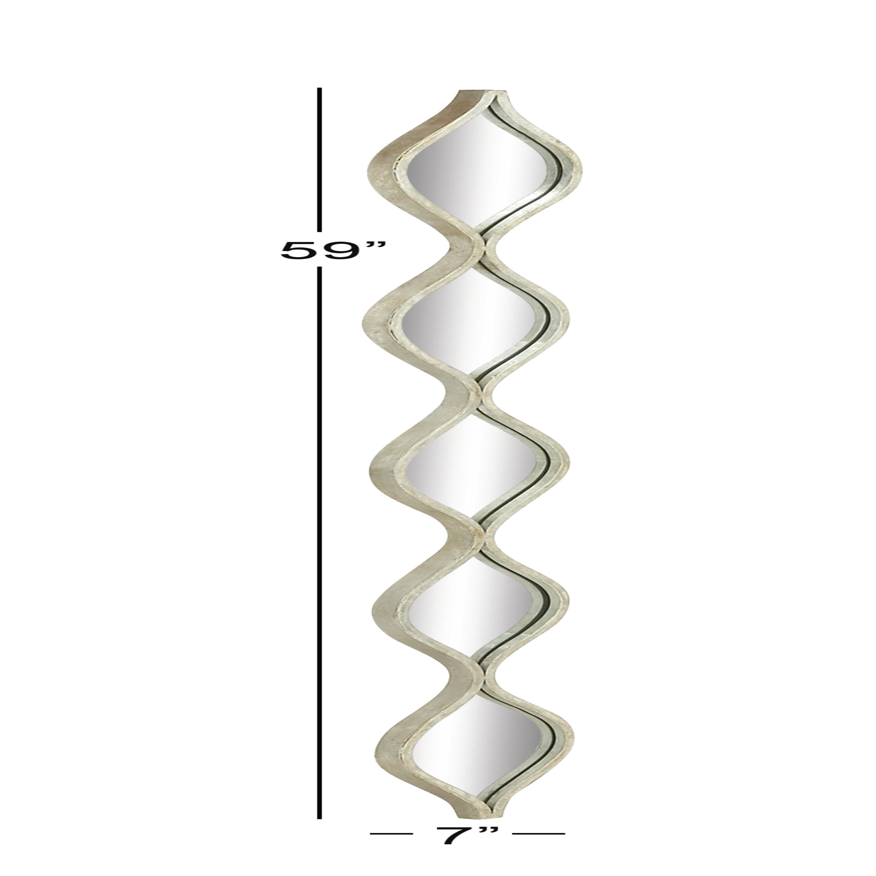 Deco 79 Metal Slim Stacked Chain 5 Layer Wall Mirror with Tear Drop Pattern  and