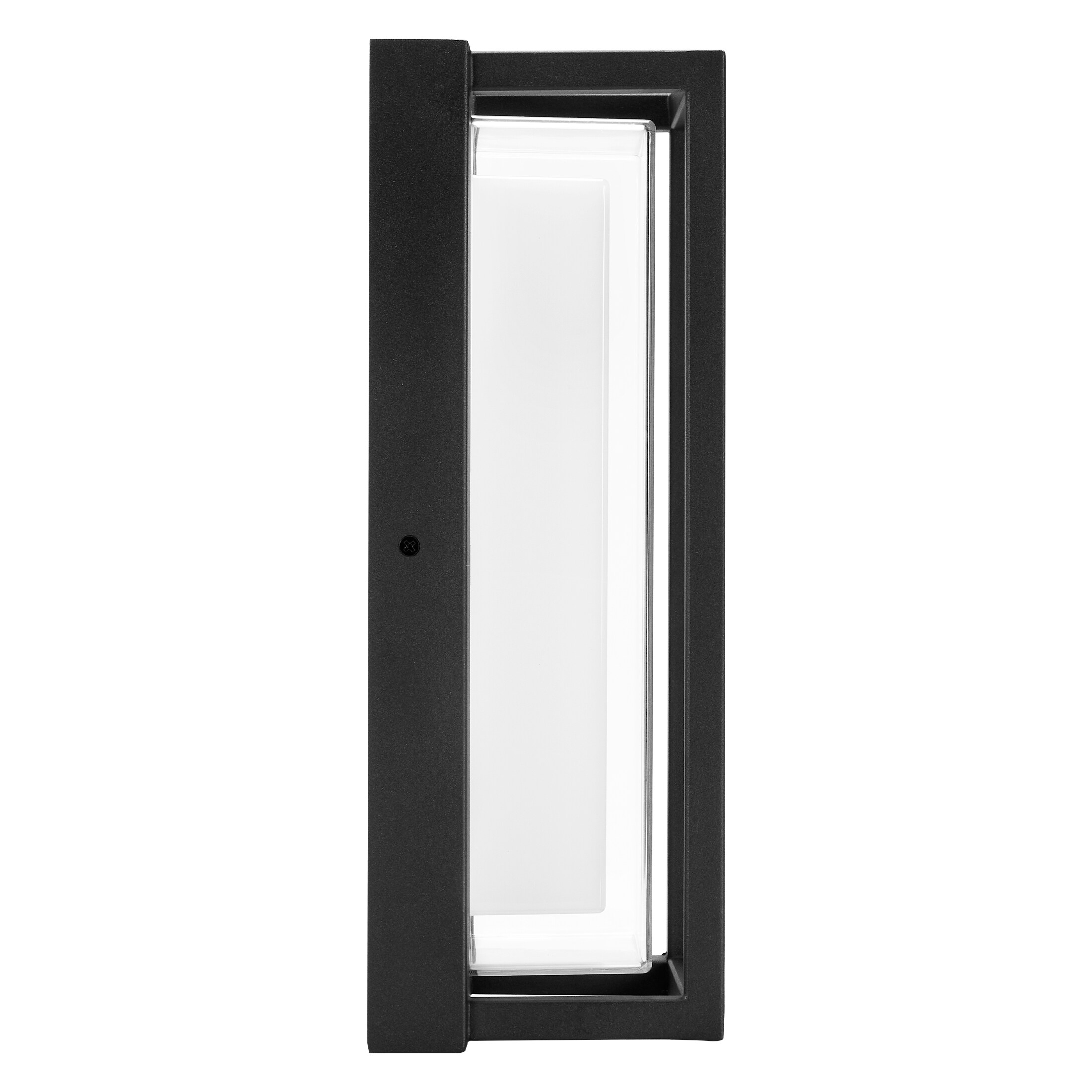 Black Matte Rectangular LED Outdoor Wall Sconce with Frosted Glass