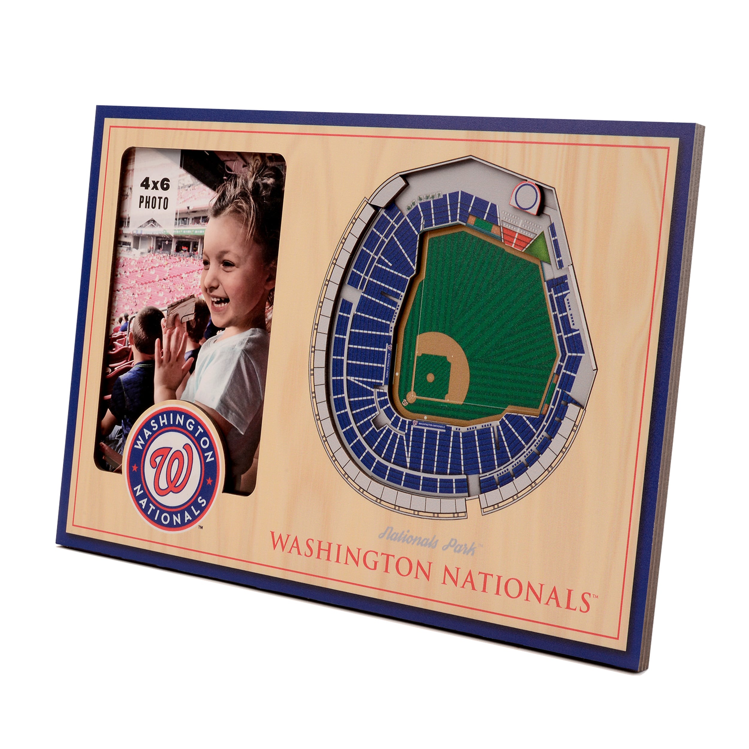 StadiumViews 9026310 Washington Nationals Team Colors Wood ( 8-in x 12-in ) Picture frame