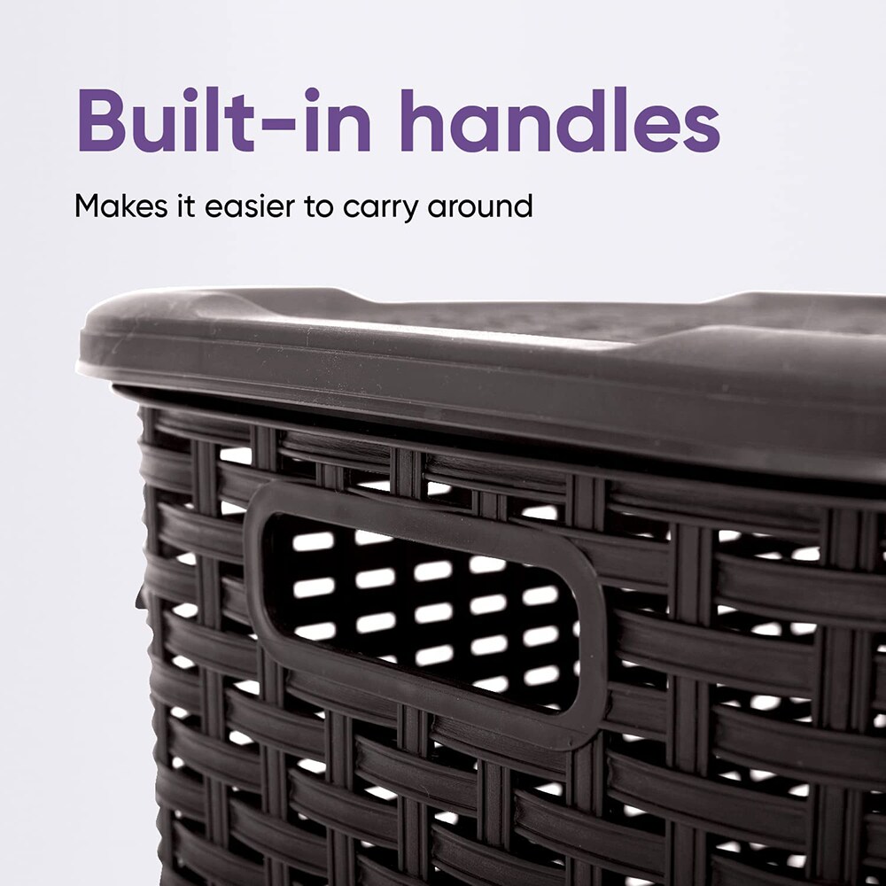 Superio Ribbed Plastic Storage Basket Organizer (4 Pack), 22 Liter