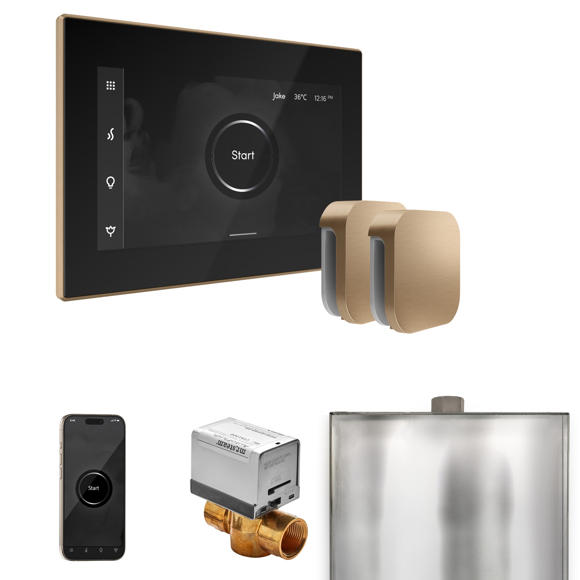 Mr. Steam BXXBKBB XButler Black - Brushed Bronze Steam Generator Control Kit