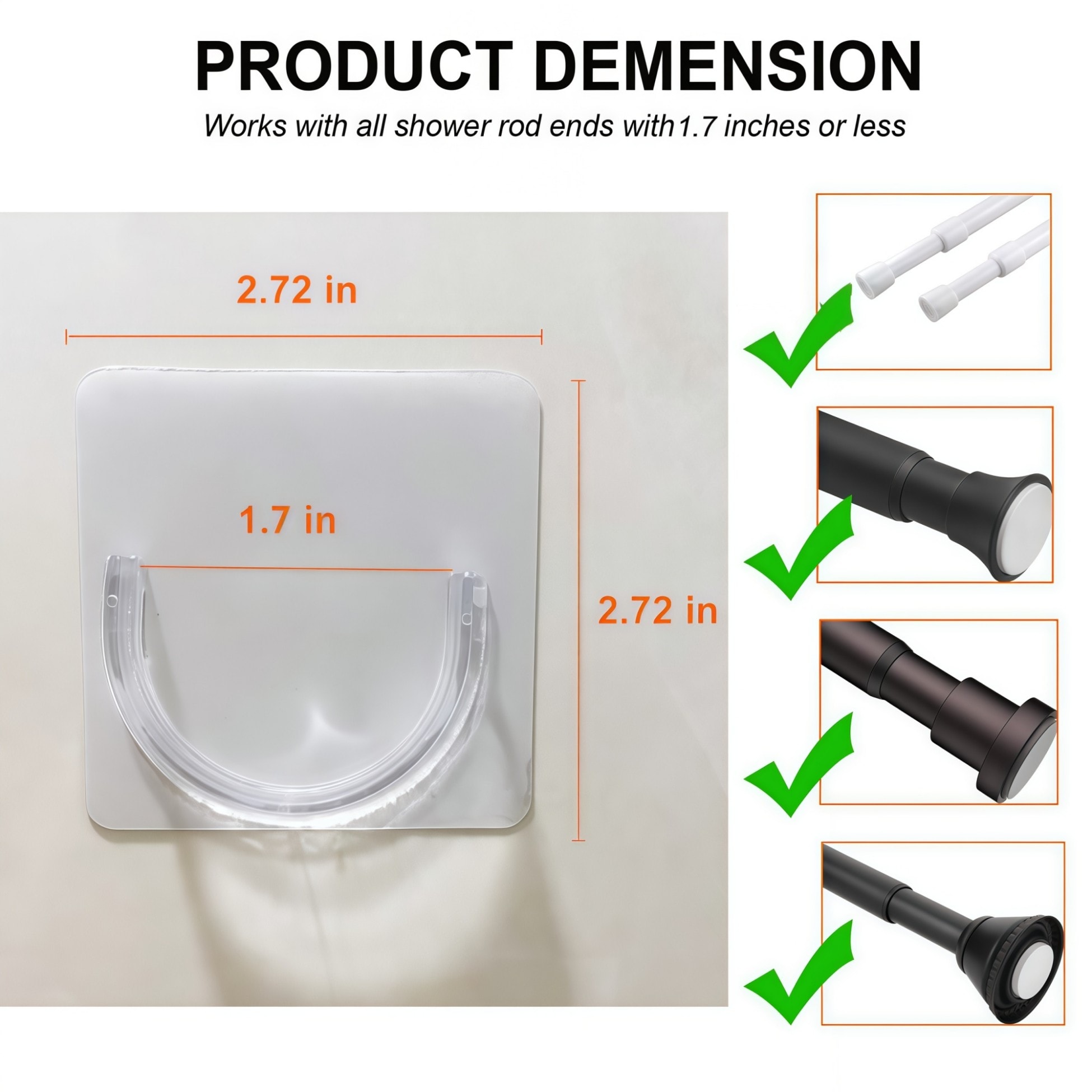 Numhew NHWILL92409 Shower-Rod-Parts - View #3