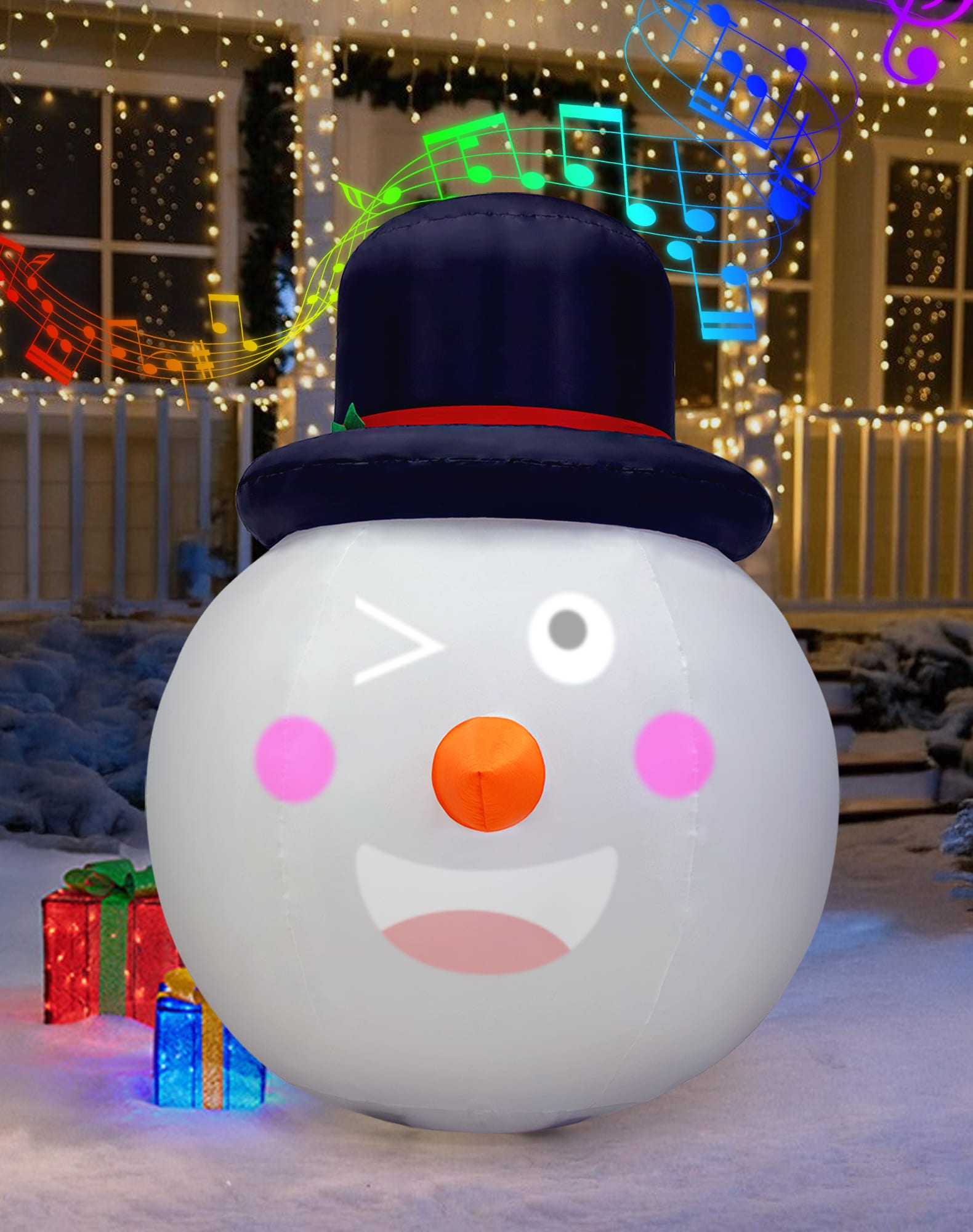 Avatar Controls ABSL36 Christmas Inflatable Snowman 5-ft Lighted Musical Snowman Christmas Inflatable