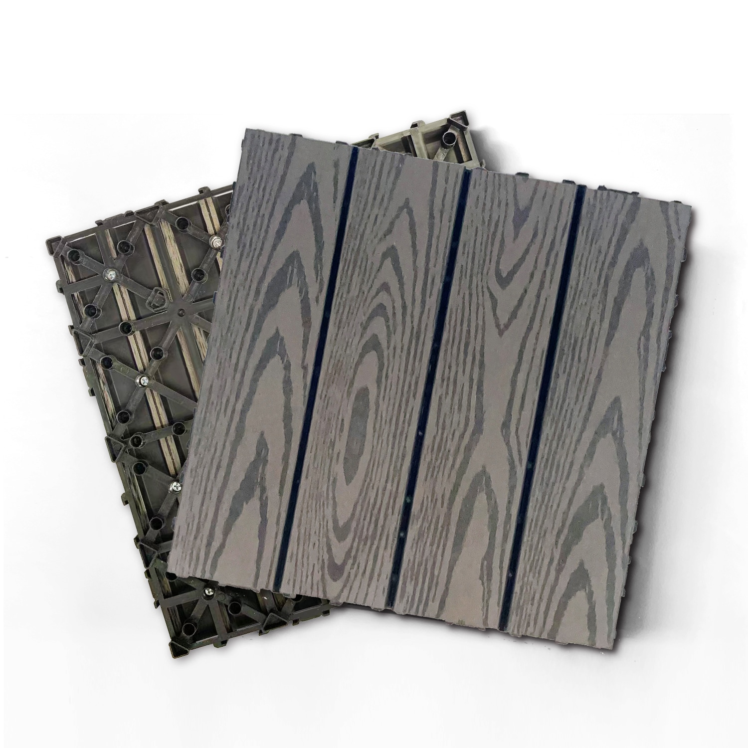 Maocao Hoom BH78772 11.8-in x 11.8-in DARK GREY Prefinished Pressure Treated Composite Deck tile ( 19-sq ft )