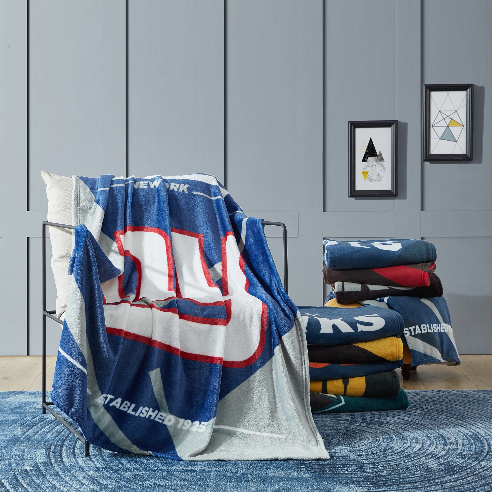 Denver Broncos Burst Coral Fleece Throw Blanket