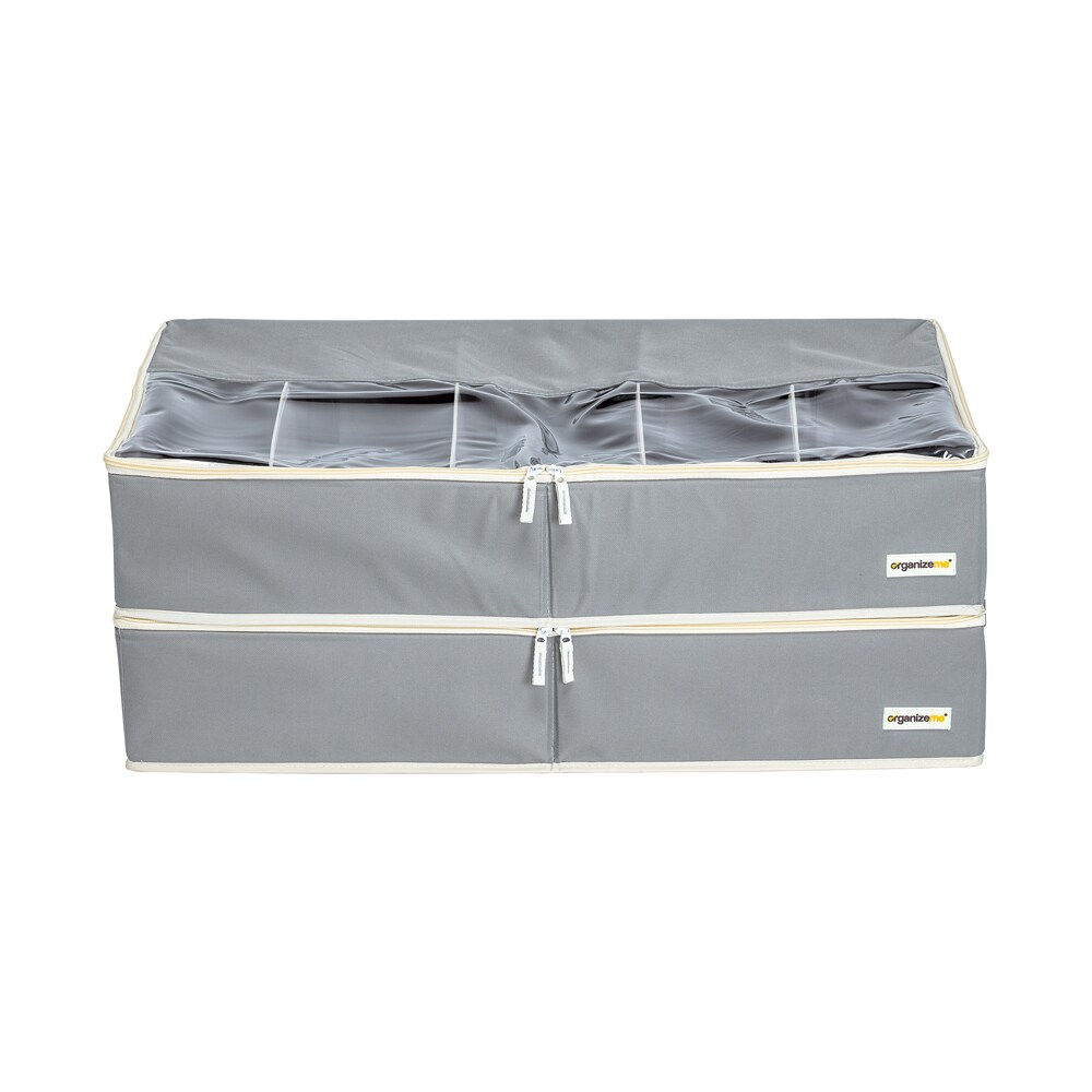 Organizeme OMUB294128 The under the bed storage bag for clothes is available in a set of 2. It is spacious enough to store duvets, blankets, pillows, clothes, and other household items. The portable and foldable storage bag can be used for the wardrobe, basement, and attic, also in drawers or in the closet, under the bed, or for traveling. Easy to stack. These storage bags are definitely a good helper for your family. Our storage bag for under blankets is specially designed and fits perfectly under the bed. You can store a huge amount of clothes and toys in it. As for the storage case itself, the main advantage over the more conventional boxes is the flexibility and compressibility of the bag and its flat shape when not in use. It is also a convenient form to store on cabinets or cabinets. It is made of high-quality, odorless fleece and is breathable, which promotes ventilation and protects your stored items from moisture and dust. The wide transparent upper viewing window serves to identify the stored articles, enables a quick overview, and makes it easier to find the desired articles. Two widened front handles and two reinforced side handles for easy carrying and handling. The storage bag can be lifted from place to place for stacking or transportation. Can be easily moved under the bed, on shelves, cupboards, etc. These garment bags are easy to open and close. The high-quality double zipper made of stainless steel makes opening and closing easier, regardless of storage between the seasons or preparation for travel, transport, or as required.