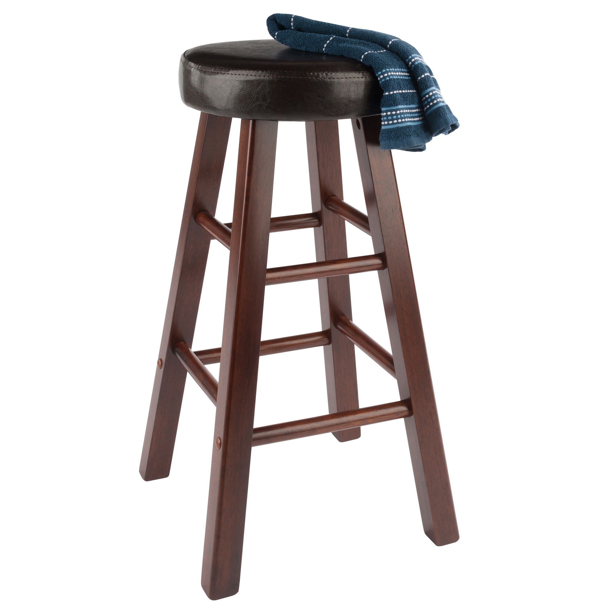 Transitional 25.5" Maria Counter Stool Set in Walnut & Espresso