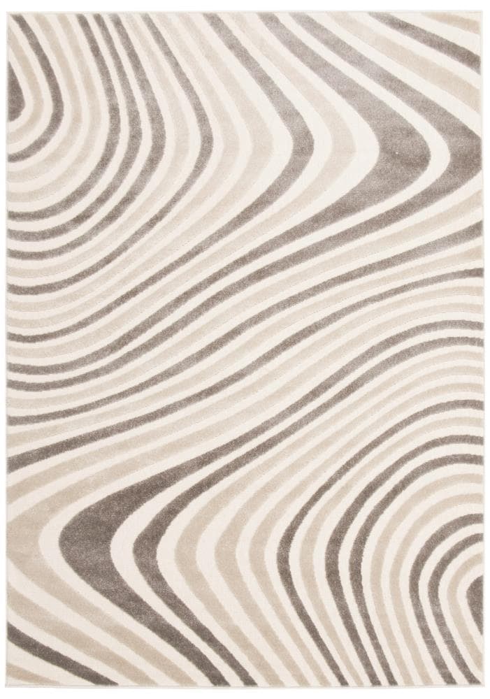 ECARPETGALLERY 351016 Zuma 7 x 9 (ft) Polypropylene Ivory Rectangular Indoor Abstract Area rug