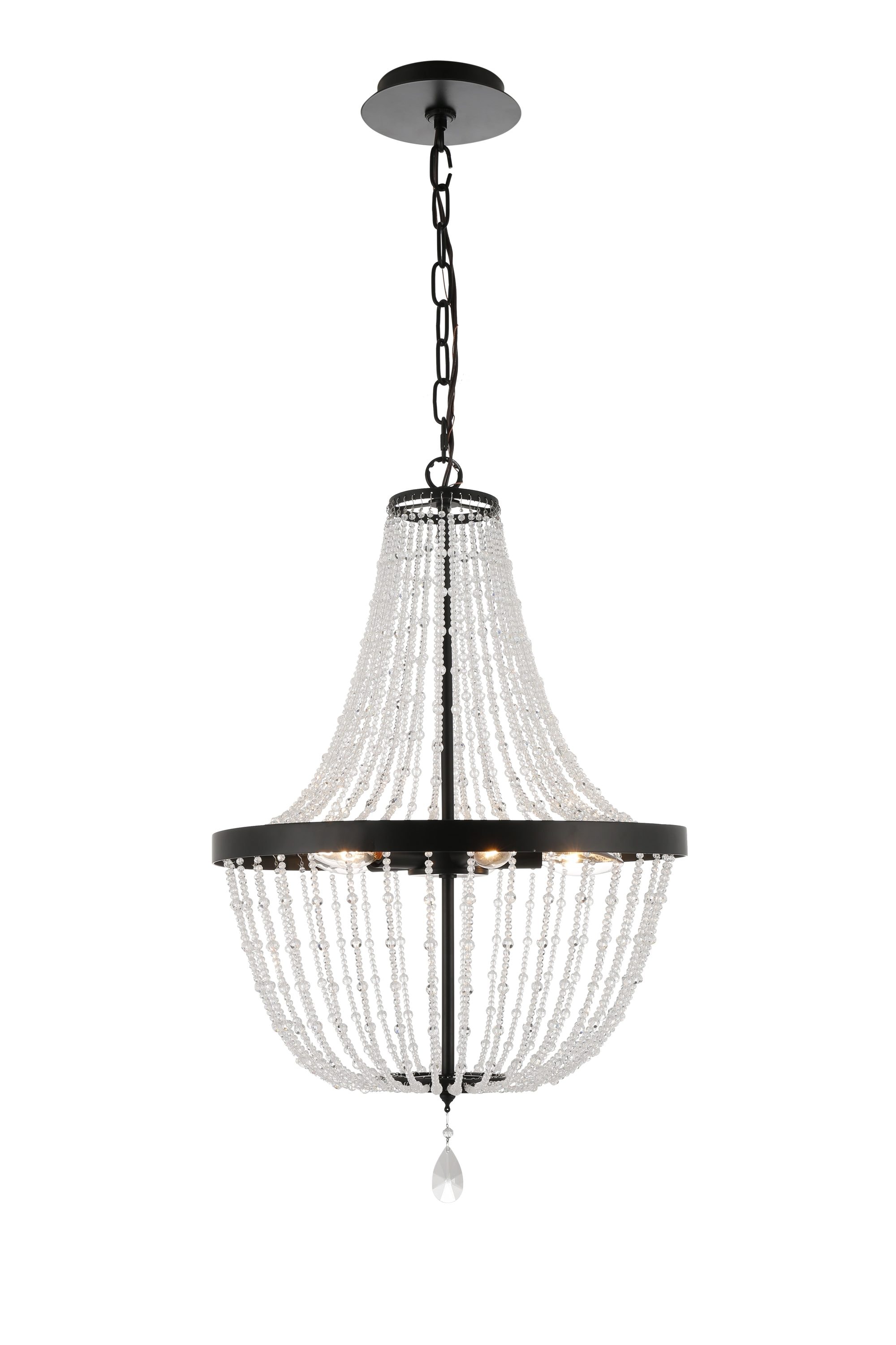 Emilia 5-Light Black Modern/Contemporary Dry Rated Chandelier | - allen + roth 38832-LWUB