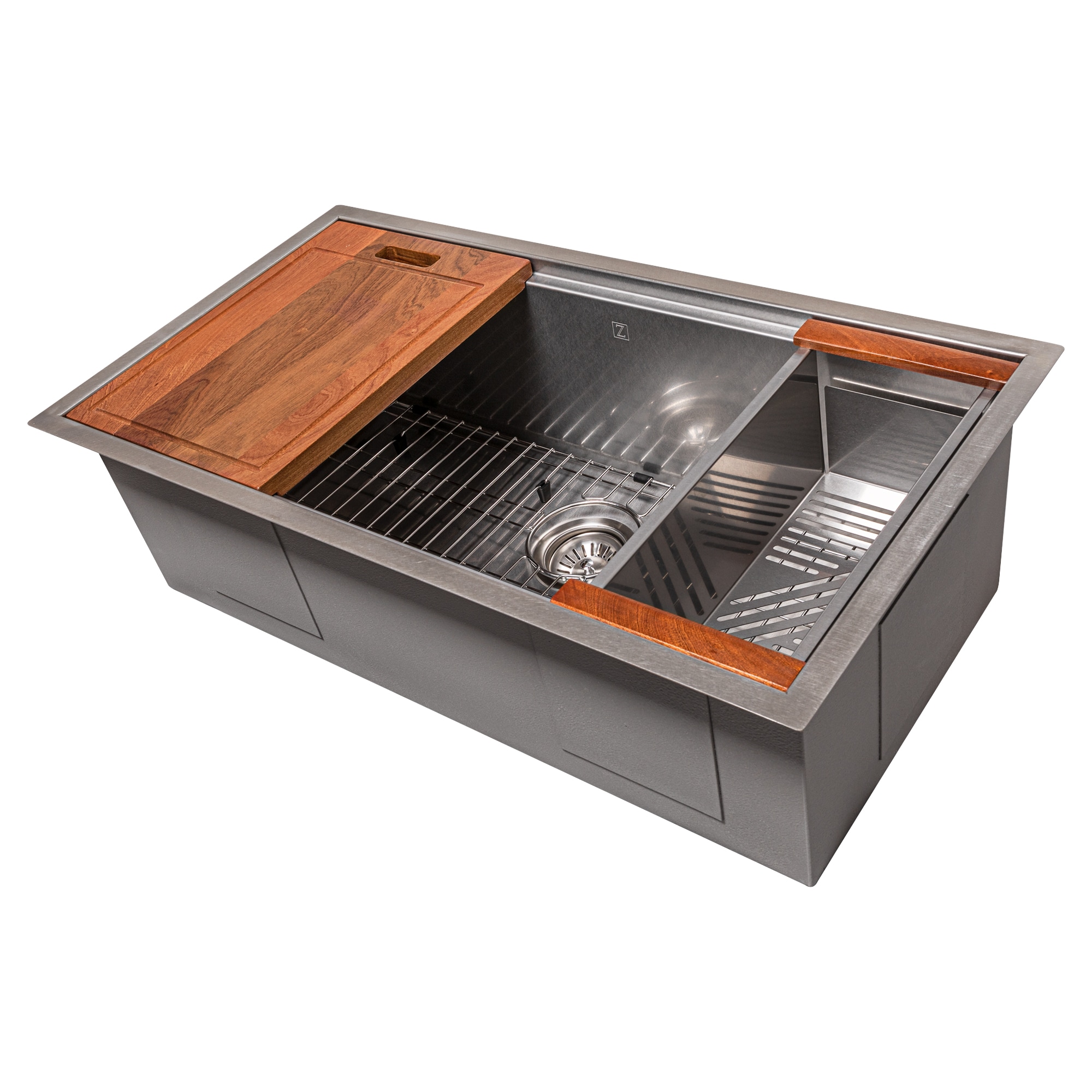 ZLINE KITCHEN & BATH SLS-33S Undermount 33-Inches x 18-Inches Stainless steel Single bowl Kitchen Sink with Drainboard