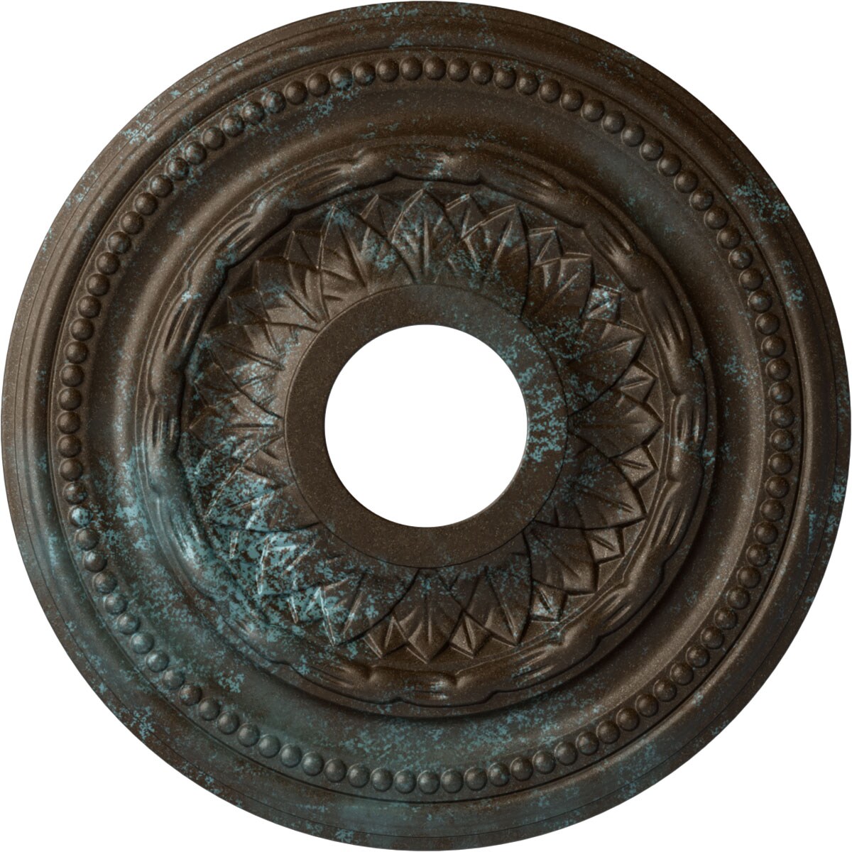 Ekena Millwork CM15GABBS Galway 15.75-in W x 15.75-in L Painted Bronze Blue Patina Polyurethane Whole Ceiling Medallion