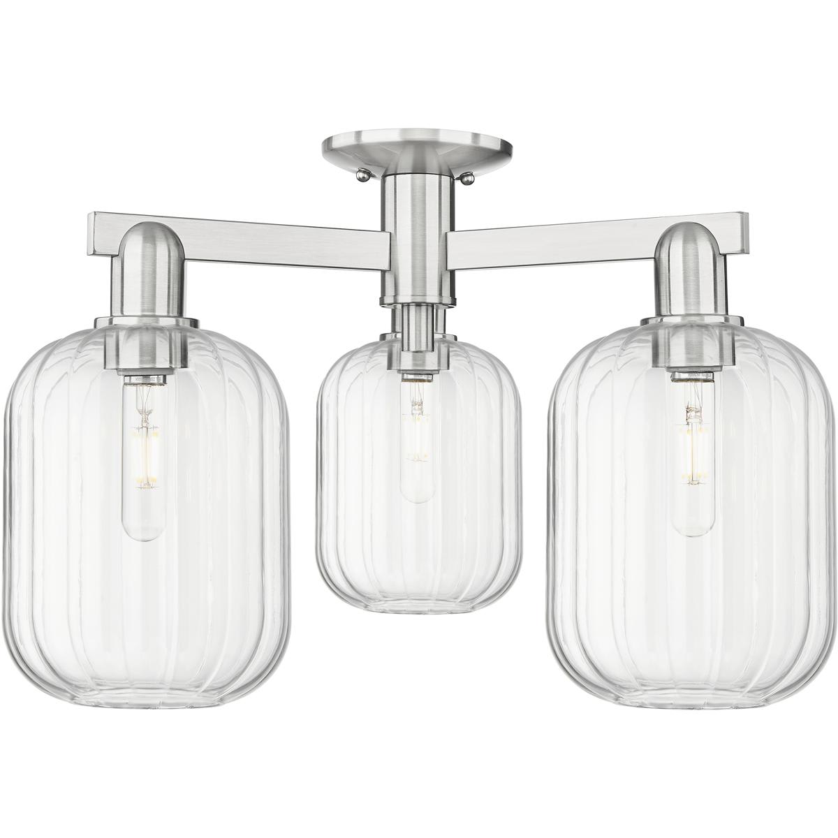 Innovations Lighting 2871800 716-3F-SN-G460-7CL Preston Semi-Flush Mount