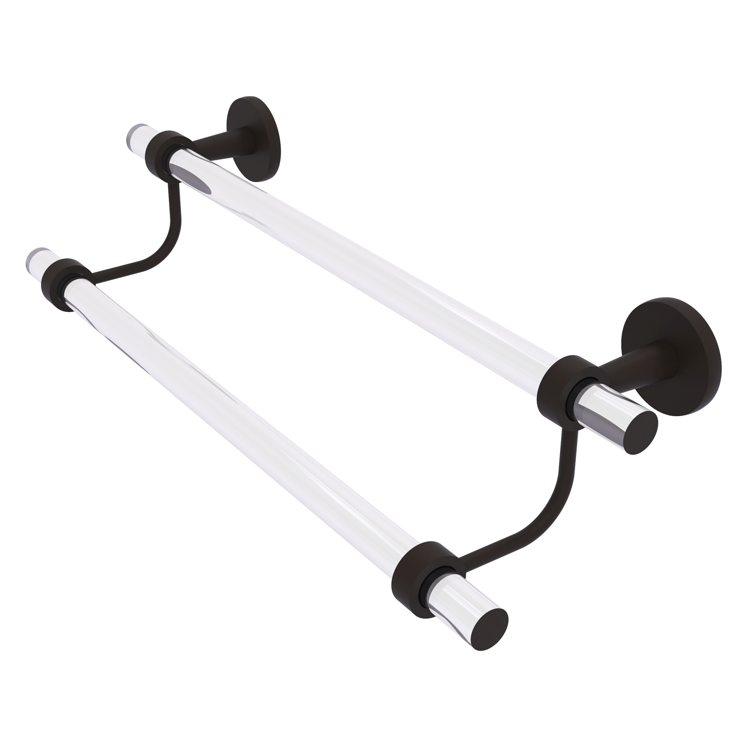 Allied Brass CV-72-30-ORB Clearview 30-in double Oil-rubbed bronze Wall mount Double Towel Bar