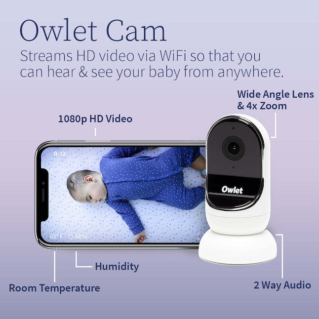 Owlet Dream Duo Baby Monitor, Dream Sock with Hd 1080P Wifi Camera in ...