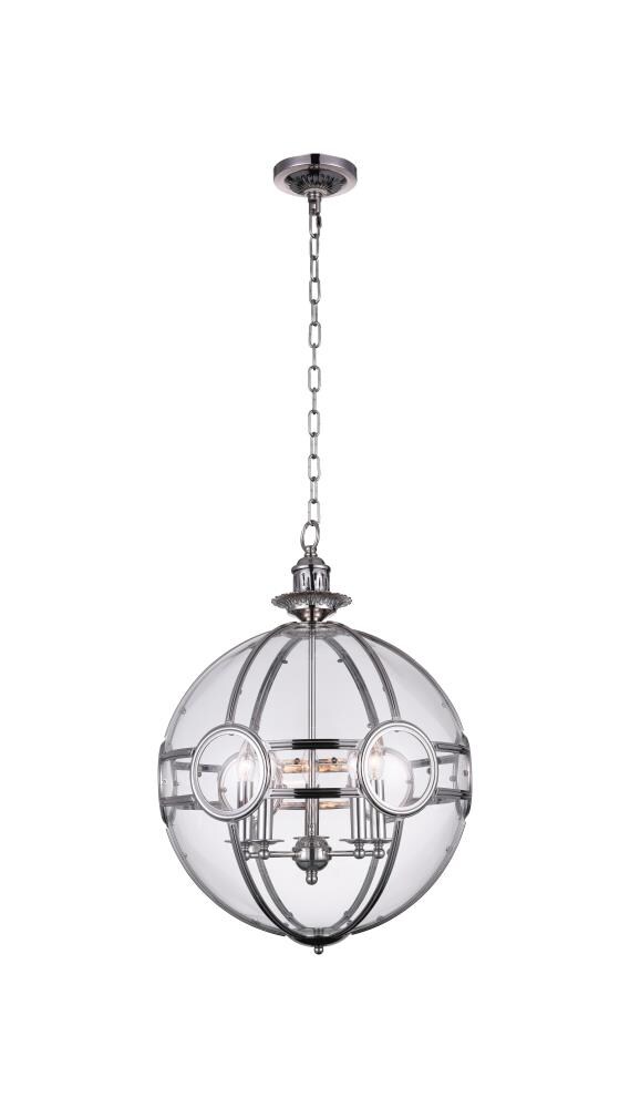 CWI Lighting Beas 5-Light Chrome Craftsman Geometric Hanging Pendant ...